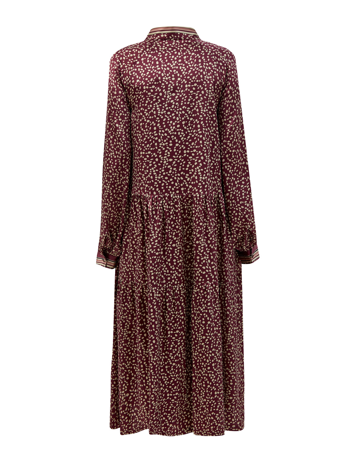 Шелковое платье-миди с принтом и застежкой на пуговицы RE VERA, цвет бордовый, размер L;XL;2XL - фото 2