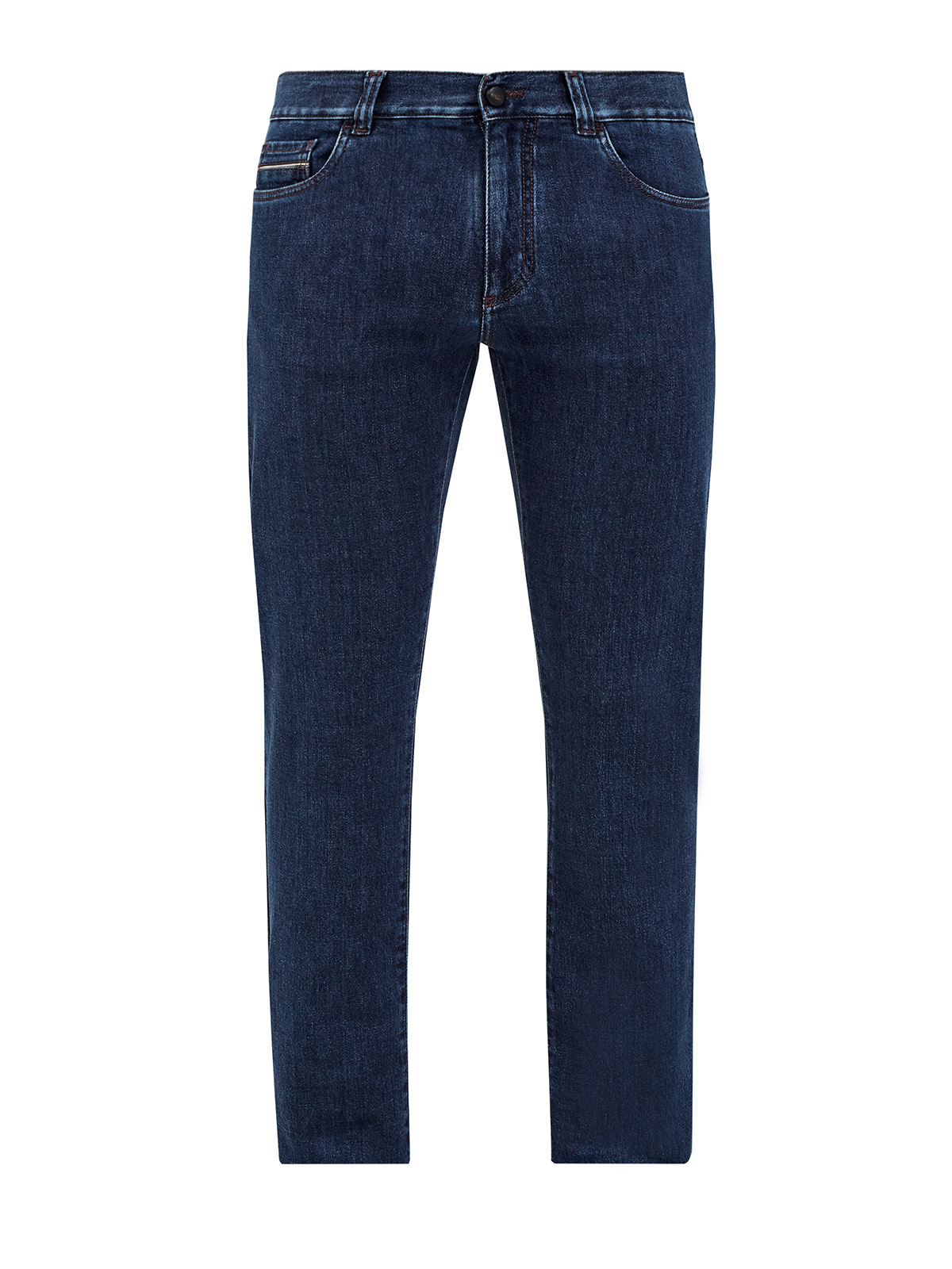 Прямые джинсы из хлопкового денима с волокнами кашемира CANALI, цвет синий, размер 48;50;52;54;56;58;60 - фото 1