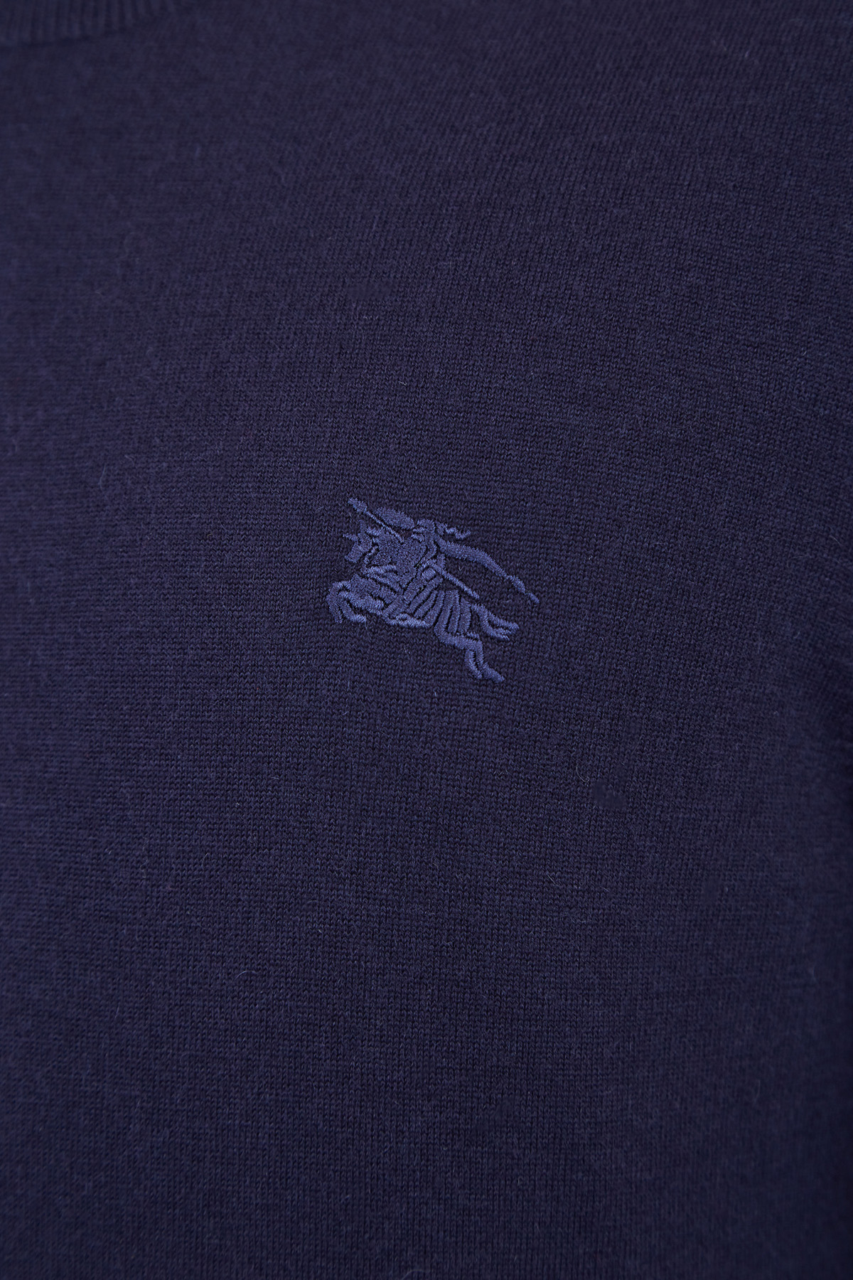 Джемпер из тонкой шерстяной пряжи с вышитым логотипом BURBERRY, цвет синий, размер M;2XL - фото 5