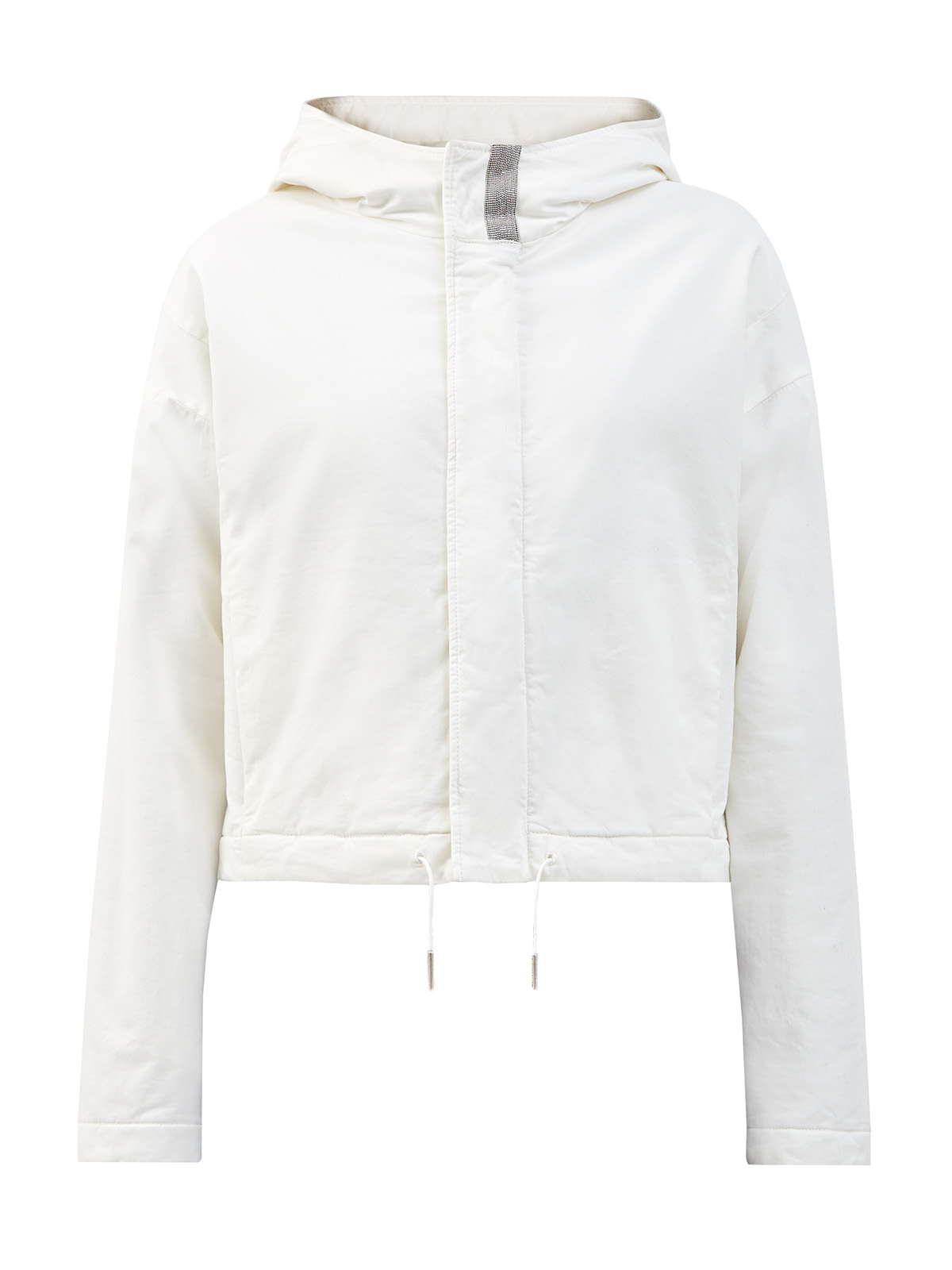 Куртка из плотного хлопка organic с ювелирной вышивкой FABIANA FILIPPI белого цвета