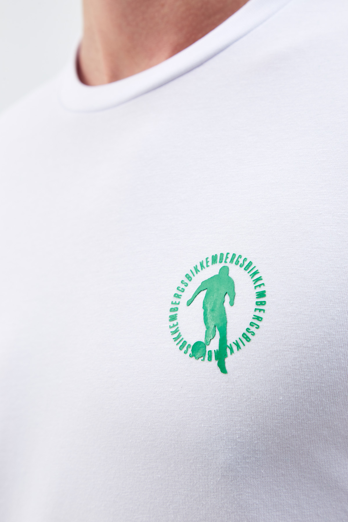 Хлопковая футболка из джерси с аппликацией Soccer BIKKEMBERGS, цвет белый, размер 3XL;2XL - фото 5