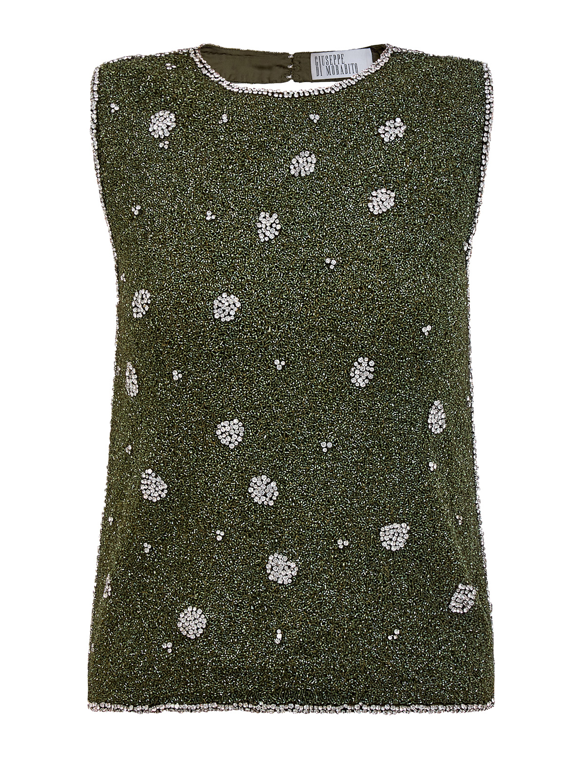 

Топ ручной работы с вышитыми кристаллами и открытой спиной, Зеленый, Топ ручной работы с вышитыми кристаллами и открытой спиной