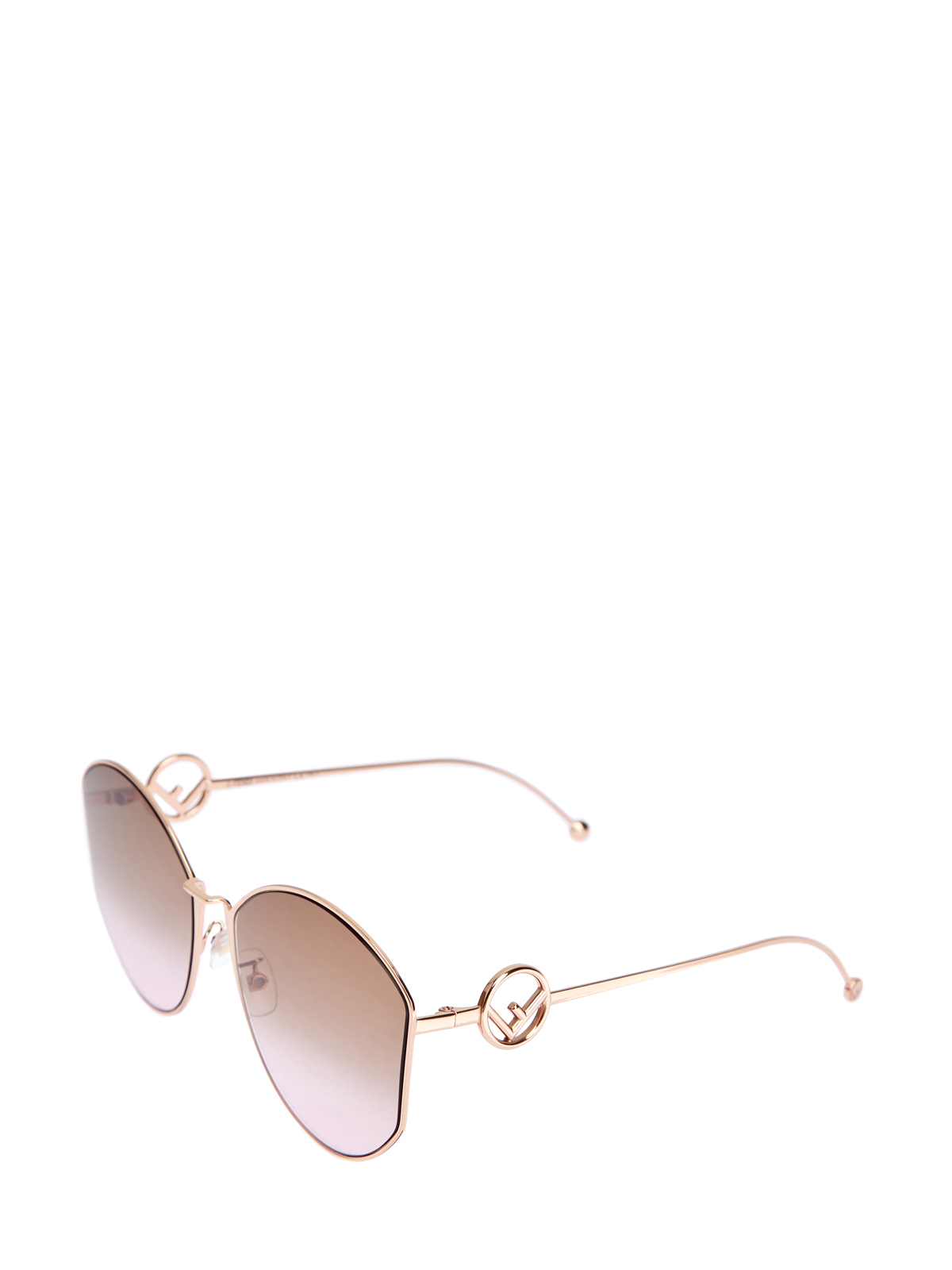 Очки-авиаторы в тонкой оправе F is Fendi FENDI (sunglasses), цвет бежевый, размер 5;6;7;8;9;10 - фото 2
