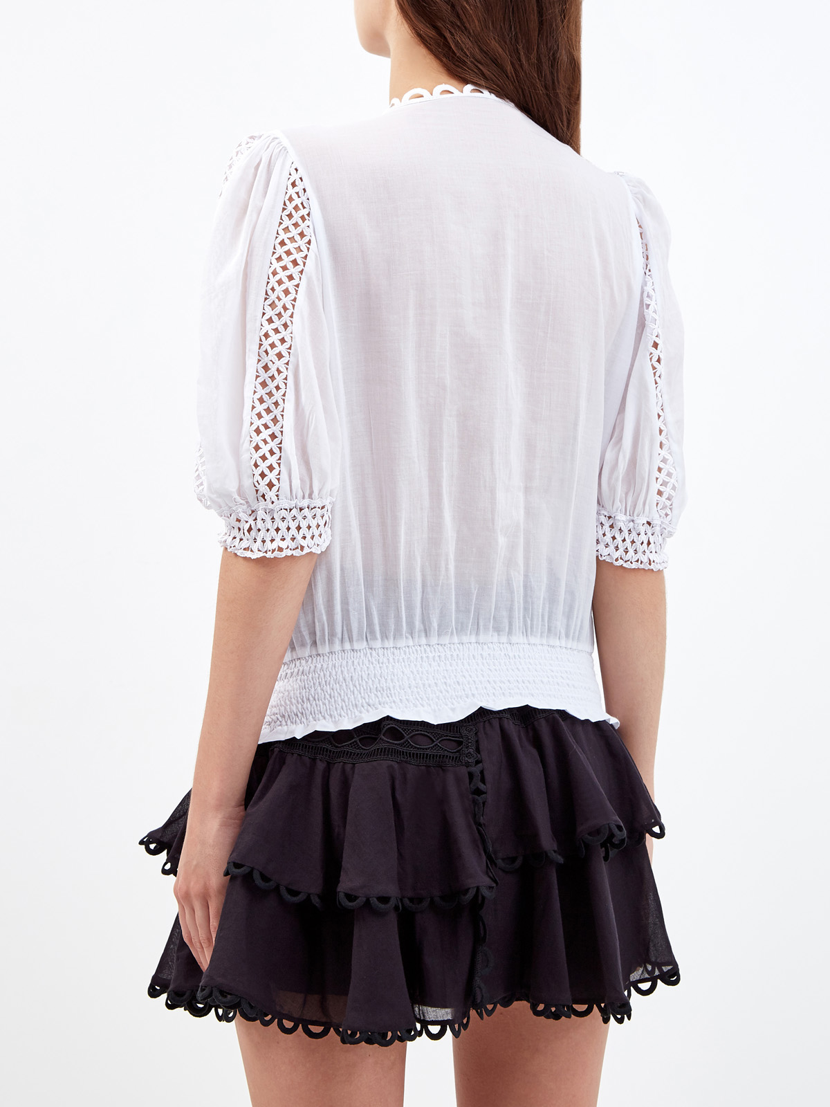 Легкая блуза Estela с ажурной вышивкой в тон CHARO RUIZ IBIZA, цвет белый, размер S;M;L;XL - фото 4