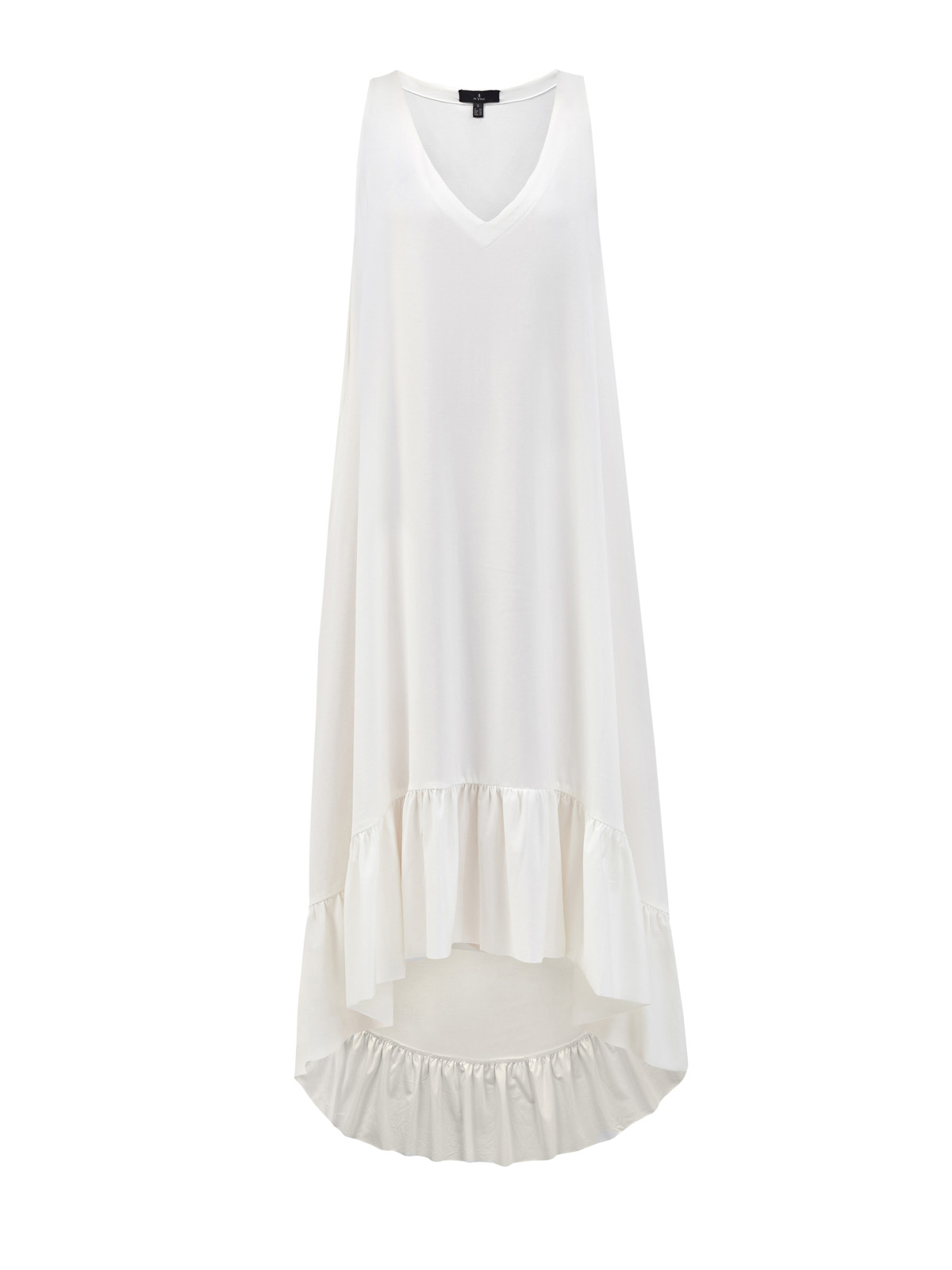 Платье-макси из гладкого хлопка и модала с асимметричным подолом RE VERA, цвет белый, размер XS;M;S - фото 1