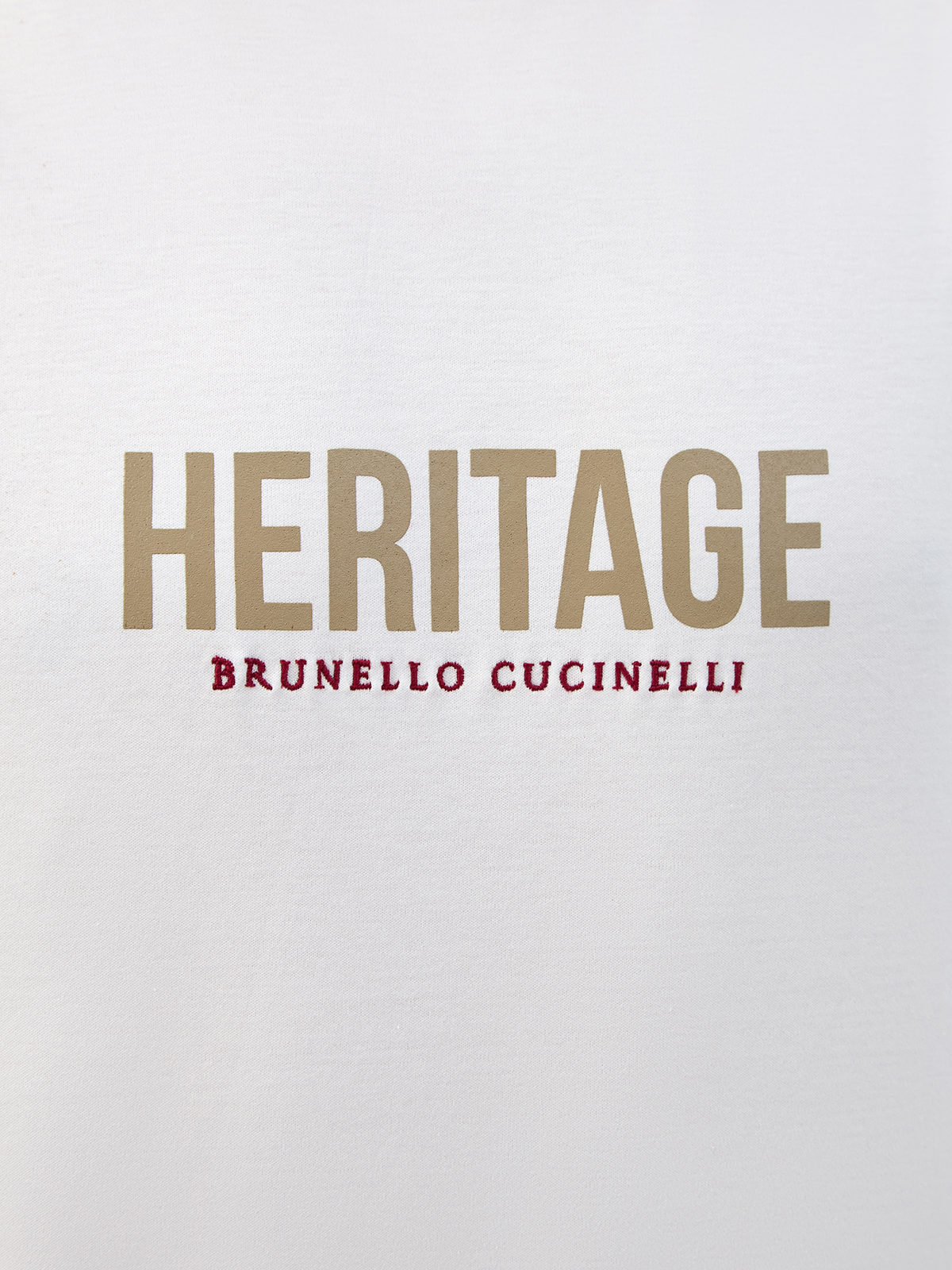 Футболка из гладкого хлопка с принтом Heritage и вышивкой BRUNELLO CUCINELLI, цвет белый, размер 52;56;48 - фото 5