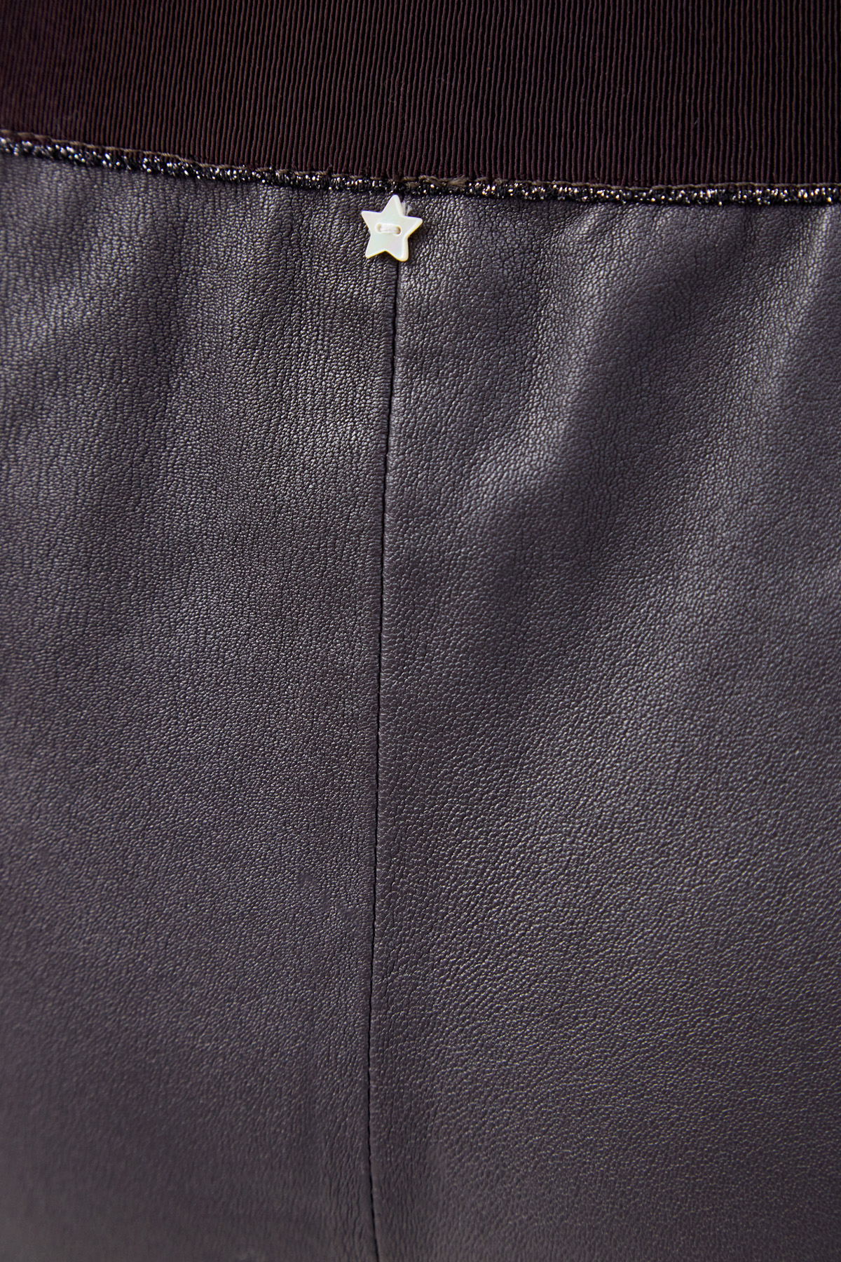 Брюки из матовой кожи с объемными швами LORENA ANTONIAZZI, цвет серый, размер S;M - фото 6