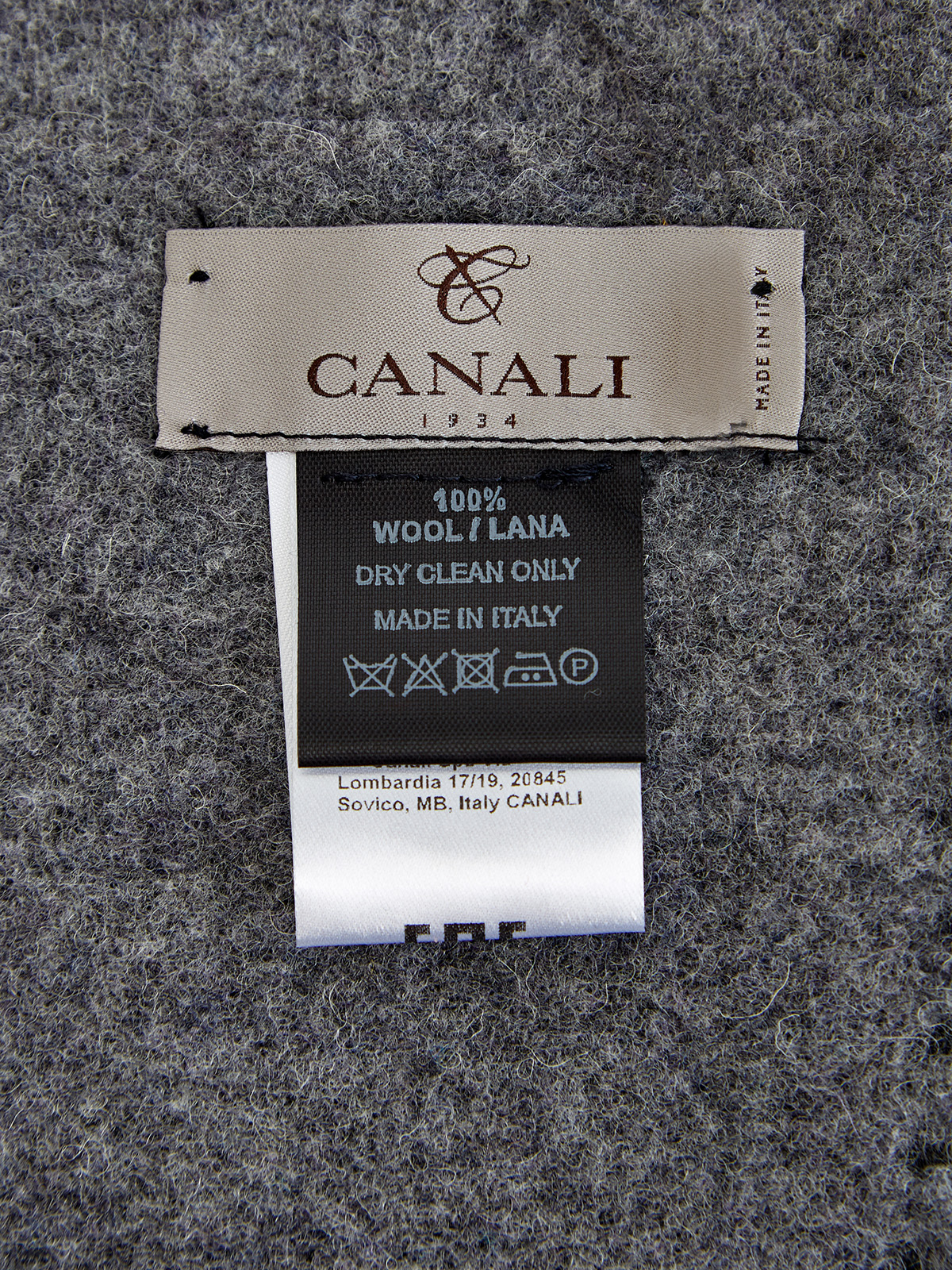 Шарф из фактурной меланжевой шерсти с бахромой CANALI, цвет серый, размер 41.5;44;45 - фото 3