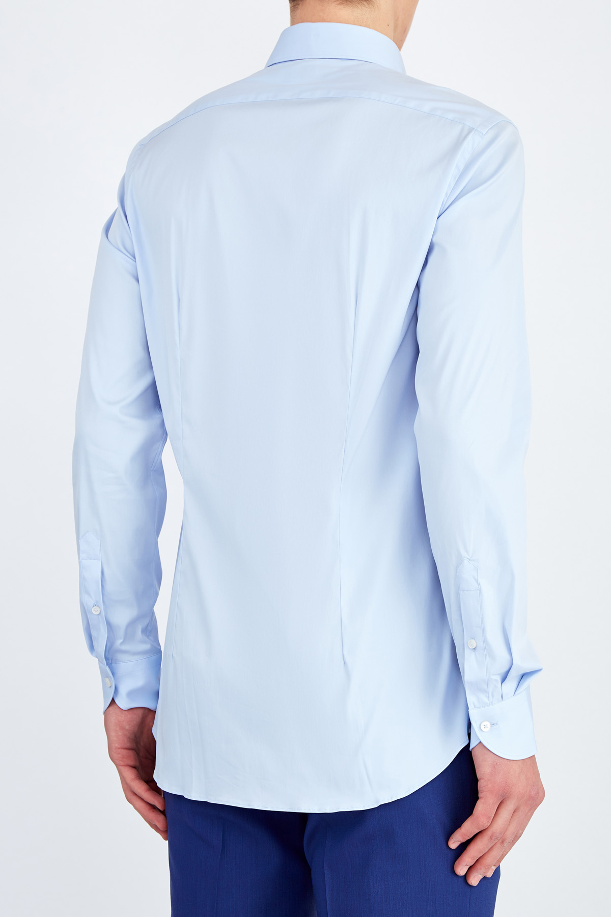 Классическая рубашка силуэта Tailor Fit из эластичного поплина XACUS, цвет голубой, размер 48;50;52;54 - фото 4