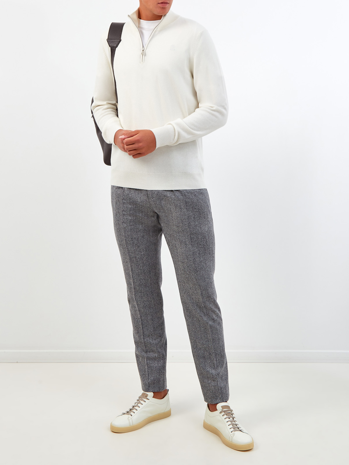 Шерстяные брюки в стиле sprezzatura с защипами BRUNELLO CUCINELLI, цвет серый, размер 46;50;52 - фото 2
