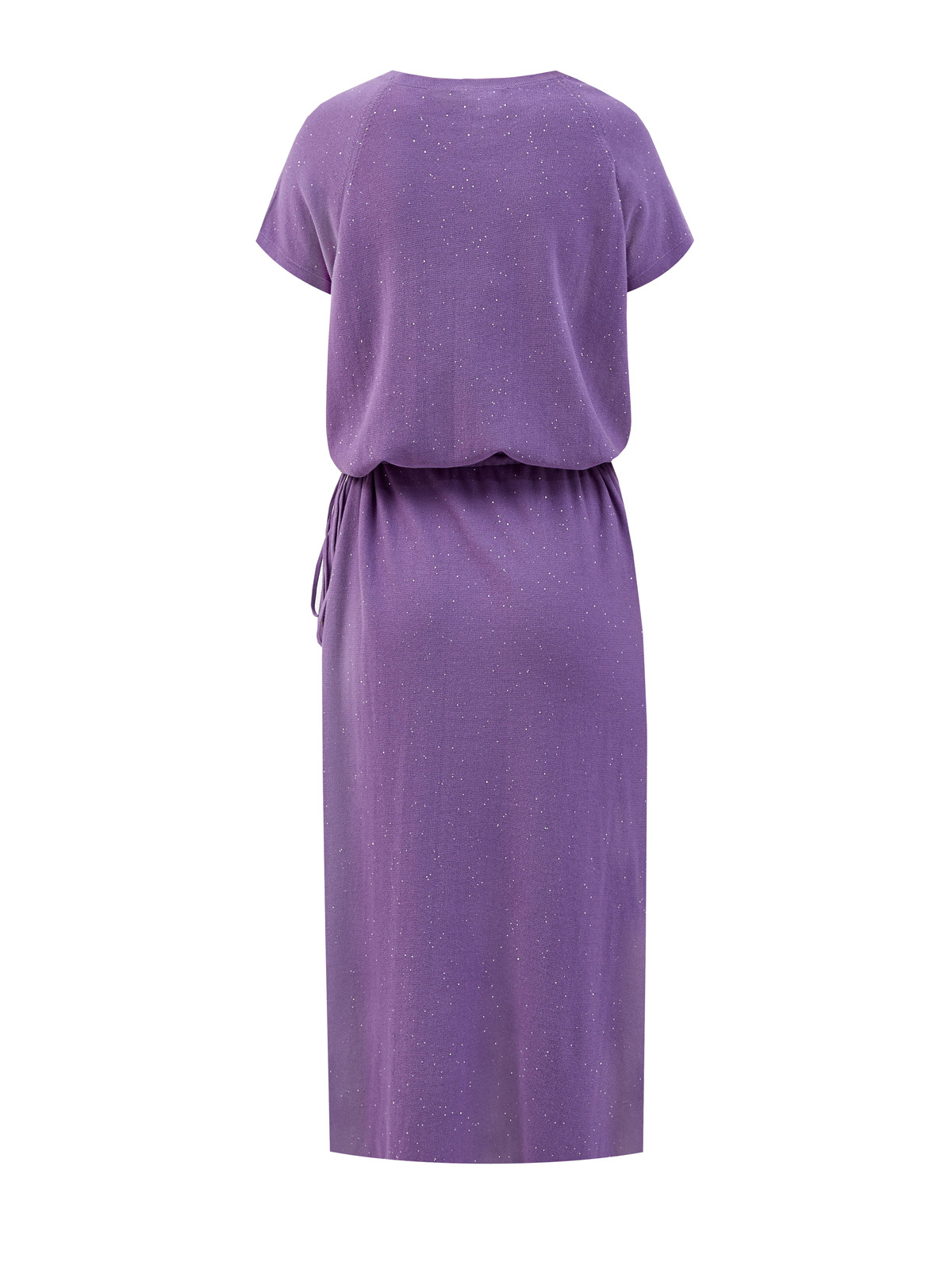 Платье тонкой вязки с регулируемым поясом и пайетками RE VERA, цвет фиолетовый, размер 3XL;2XL - фото 2