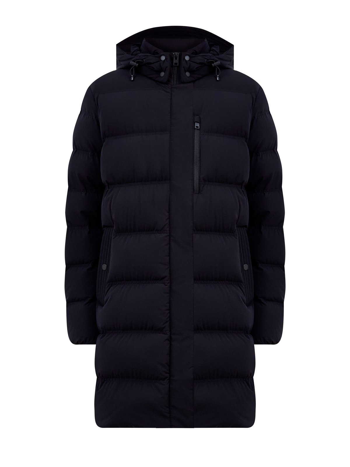 

Пуховик из водоотталкивающего нейлона со съемным капюшоном, Черный, Пуховик из водоотталкивающего нейлона со съемным капюшоном