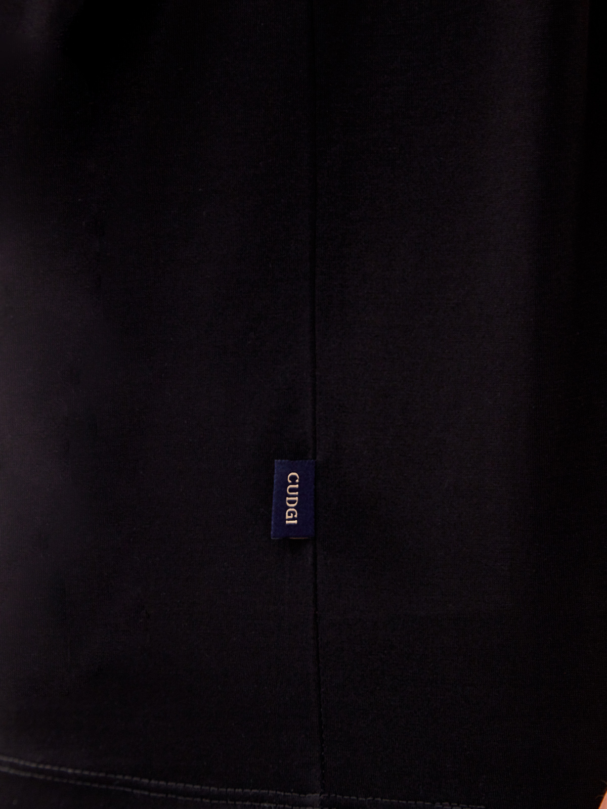 Однотонная футболка из гладкого хлопка джерси CUDGI, цвет черный, размер 50;54;56 - фото 5