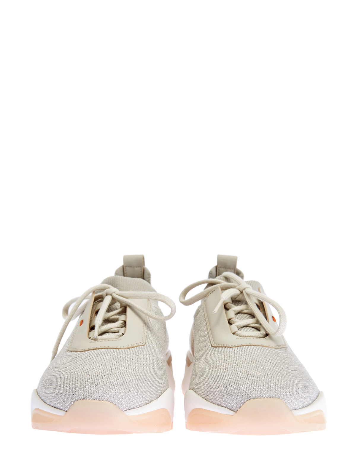 Кроссовки на сверхлегкой подошве EVA из кожи и текстиля