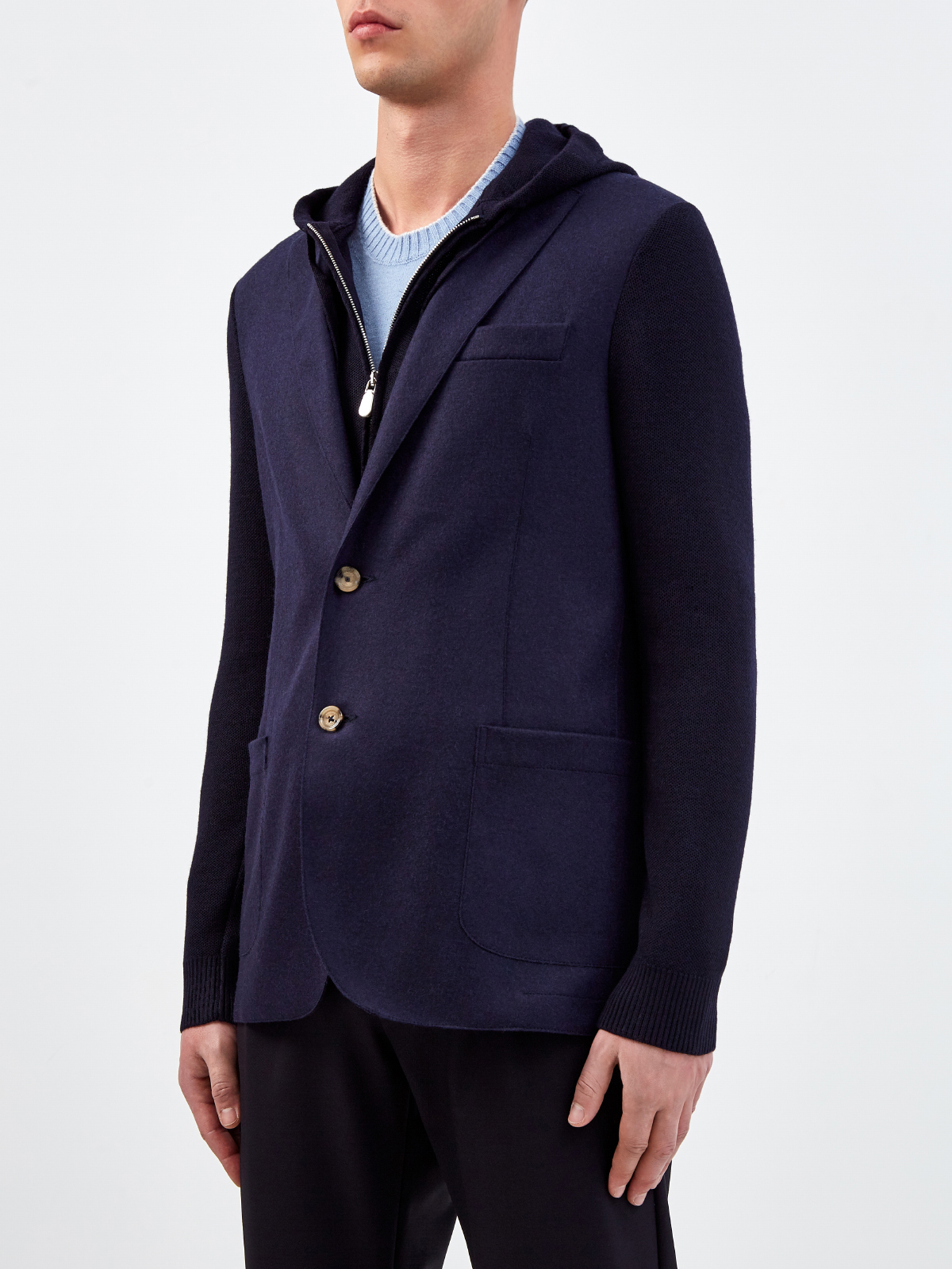 Пиджак в стиле casual из плотной шерстяной ткани ELEVENTY, цвет синий, размер 48;50 - фото 3