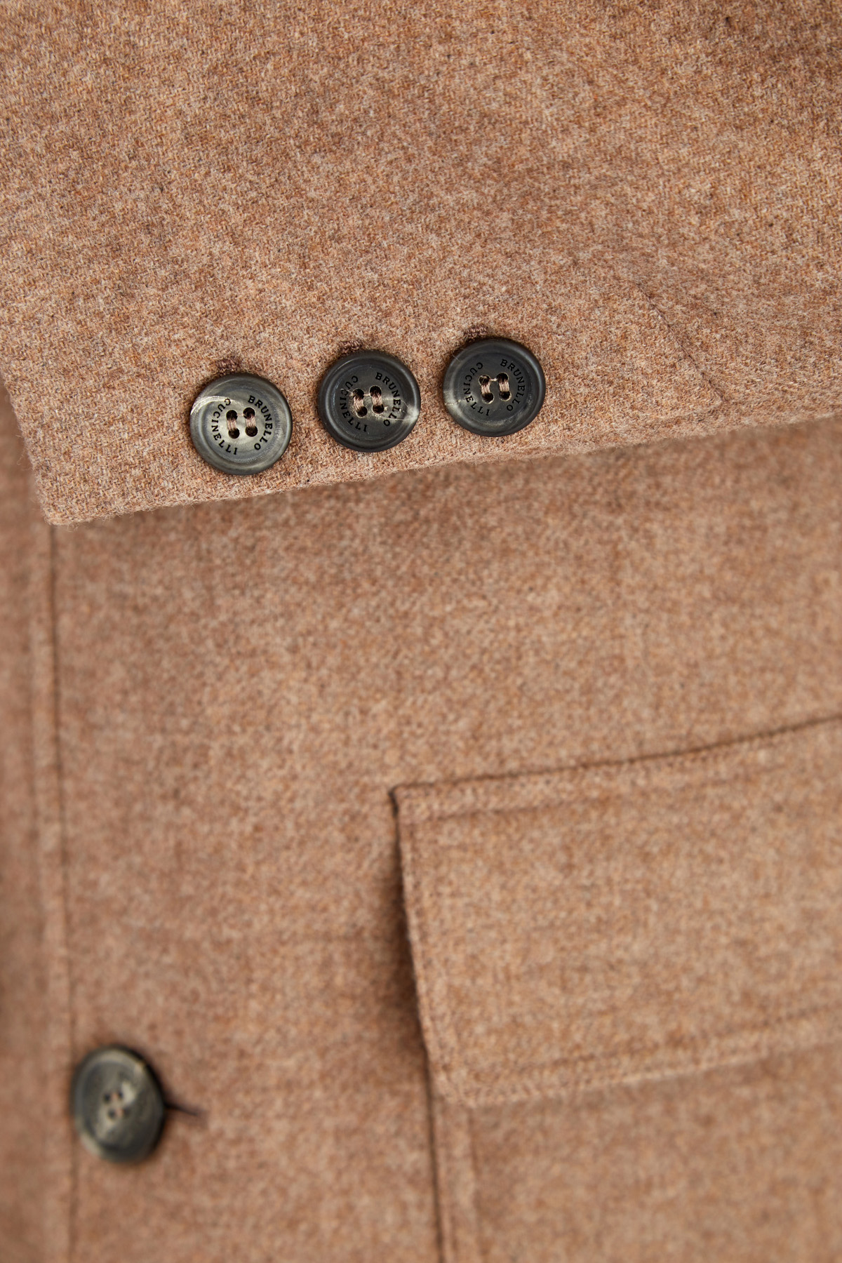 Однобортное пальто из шерсти с классическим откидным лацканом BRUNELLO CUCINELLI, цвет коричневый, размер 48;54 - фото 5