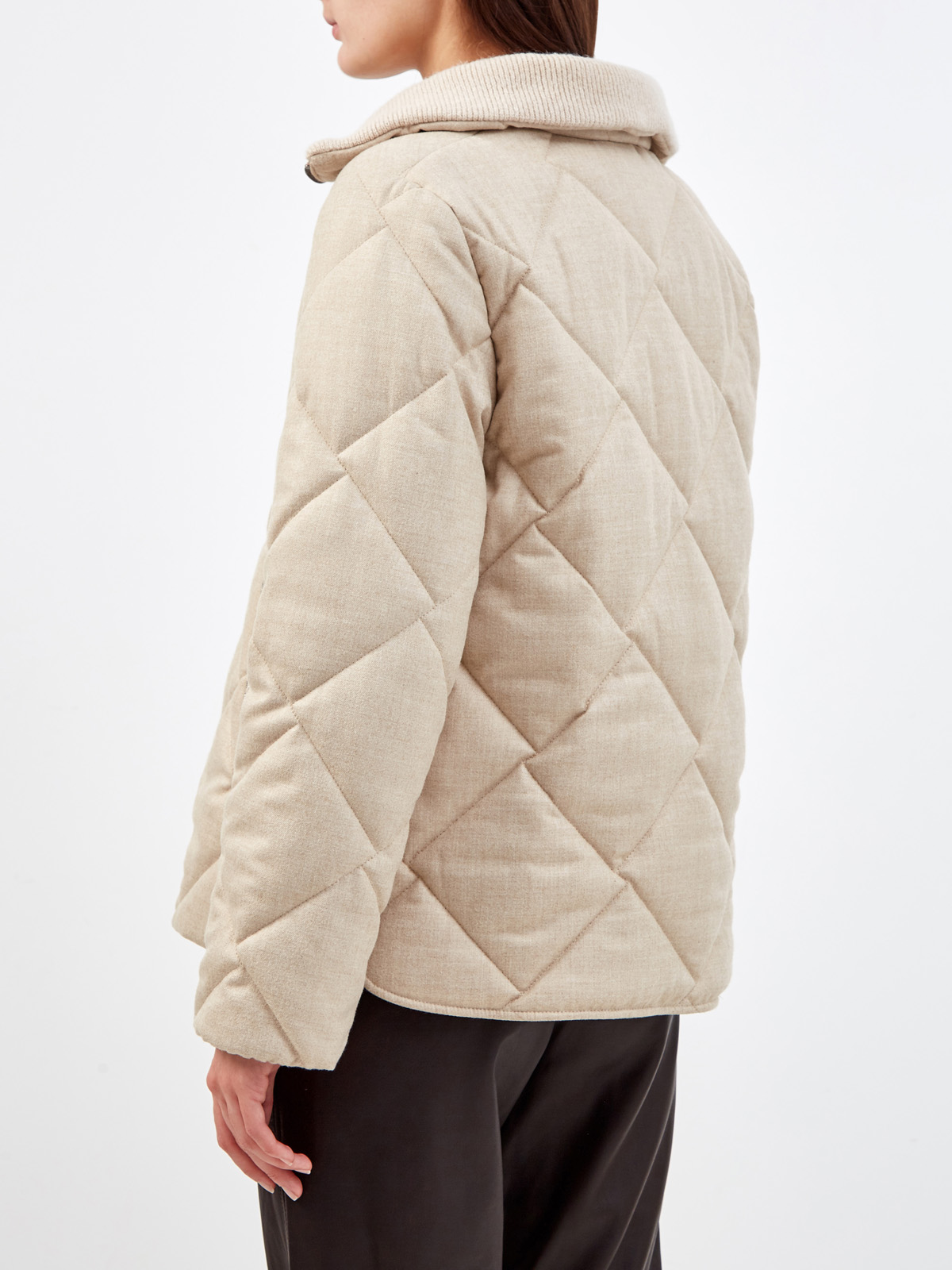 Стеганая куртка с ювелирными цепочками Punto Luce PESERICO, цвет бежевый, размер 46;48;40 - фото 4