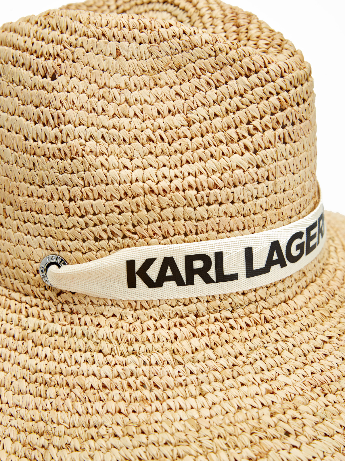Шляпа K/Essential из плетеной рафии с широкой лентой KARL LAGERFELD, цвет бежевый, размер 38;39;40;41;42;37 Шляпа K/Essential из плетеной рафии с широкой лентой - фото 4