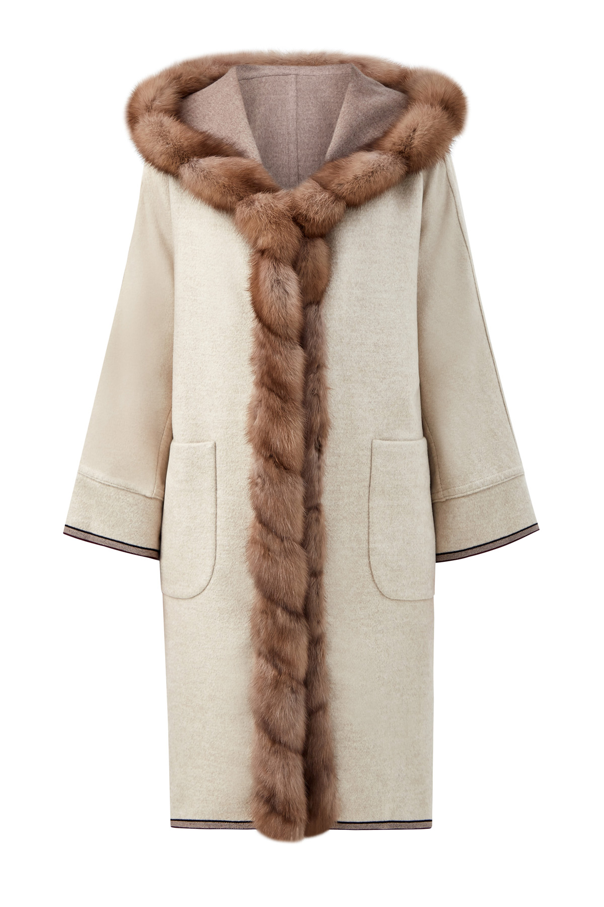 

Двустороннее пальто из ткани Loro Piana с мехом куницы, Мульти, Двустороннее пальто из ткани Loro Piana с мехом куницы