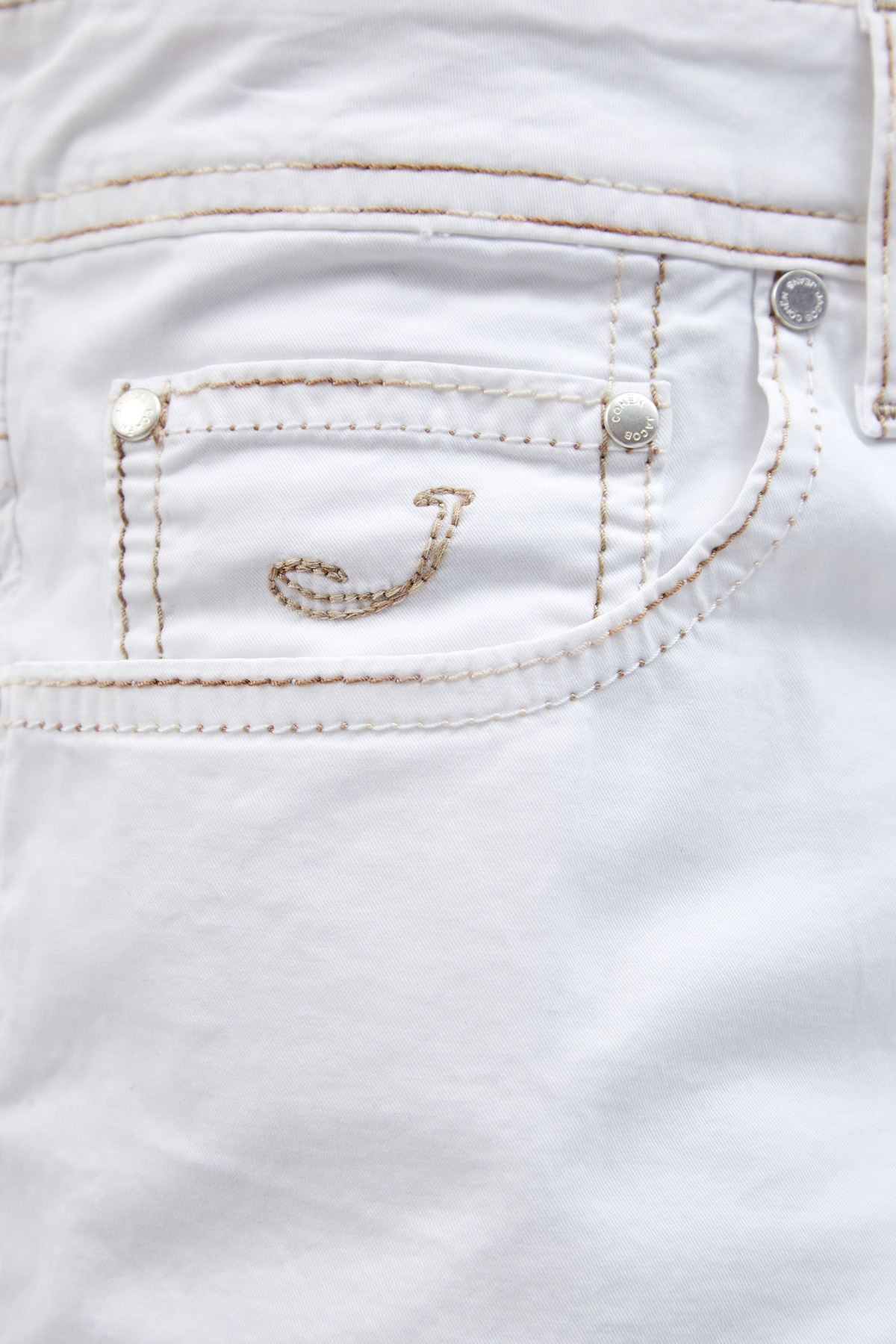 Белые джинсы из хлопкового денима с контрастной прострочкой швов JACOB COHEN, цвет белый, размер 54;58;50 - фото 3