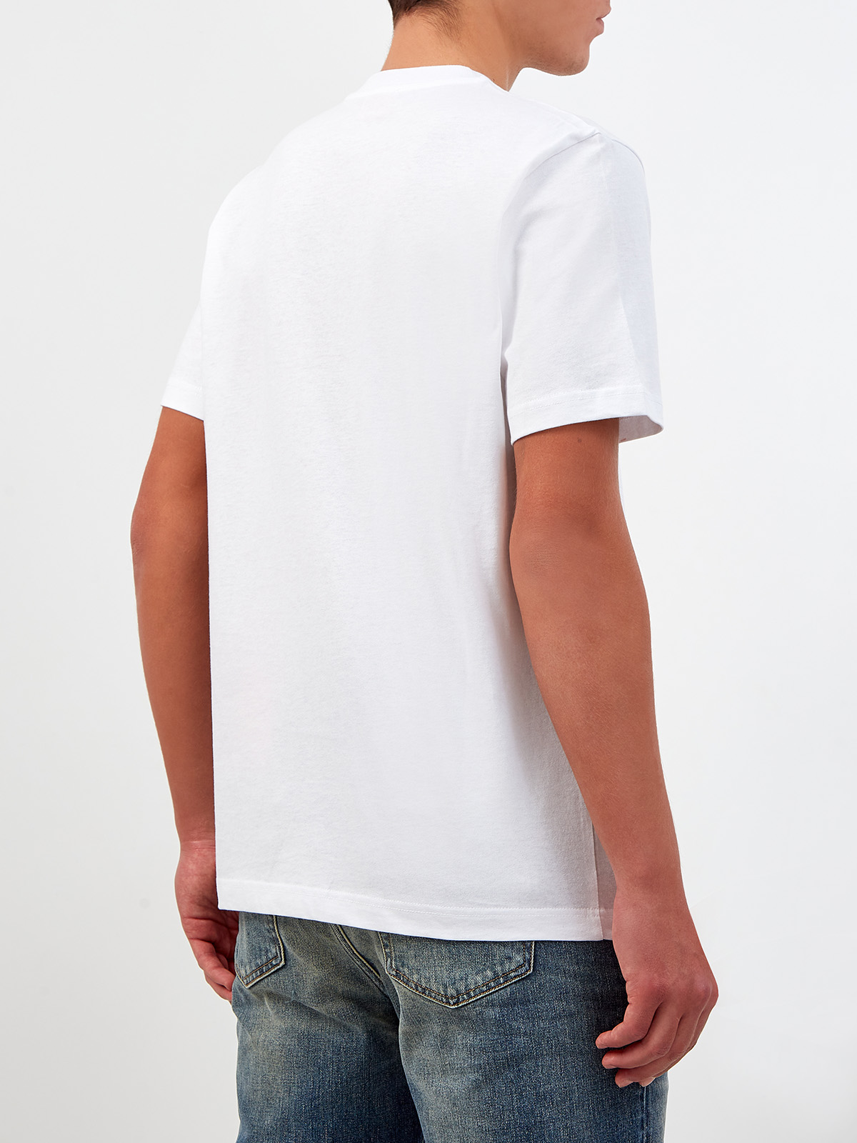 Хлопковая футболка T-Just с макро-логотипом Oval D DIESEL, цвет белый, размер S;M;L;XL;2XL;3XL - фото 4