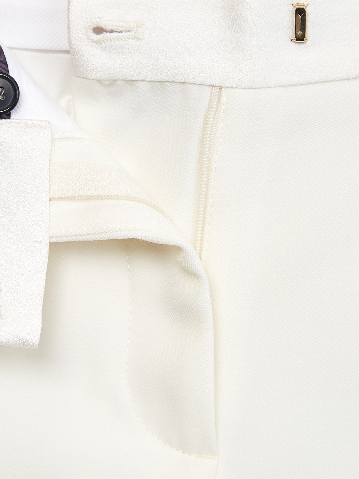 Прямые брюки из тонкой шерстяной ткани с символикой LORENA ANTONIAZZI, цвет белый, размер 40;42 - фото 7