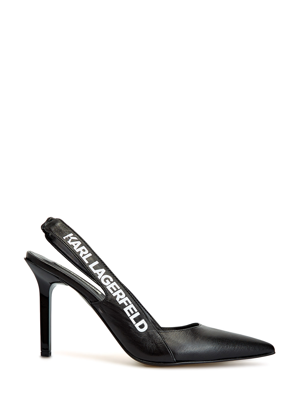 Открытые туфли-лодочки с отделкой в стиле спортшик KARL LAGERFELD, цвет черный, размер 36;40
