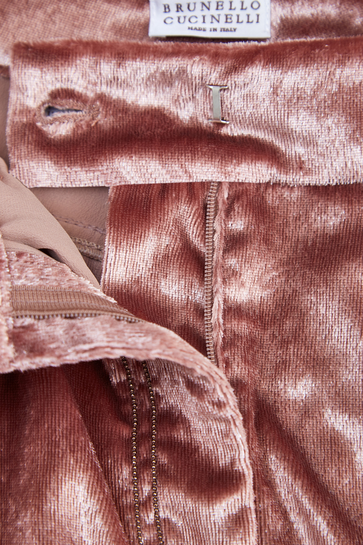 Брюки-палаццо Maxi из бархата Shimmer Beaver с сияющими нитями BRUNELLO CUCINELLI, цвет розовый, размер 40 - фото 5
