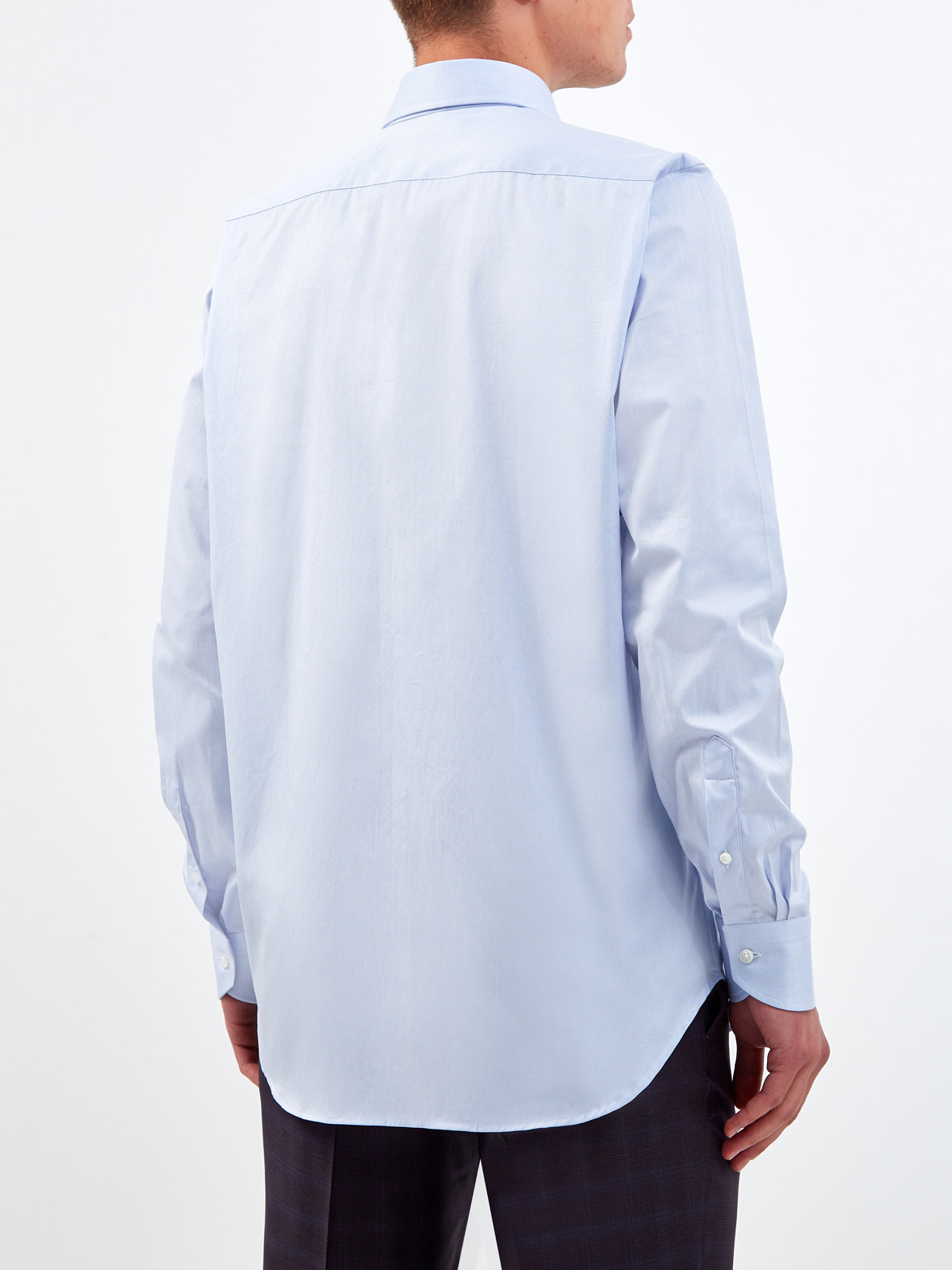 Рубашка классического кроя из тонкого хлопкового поплина CANALI, цвет голубой, размер 52;52;54;56;58;60;62 - фото 4