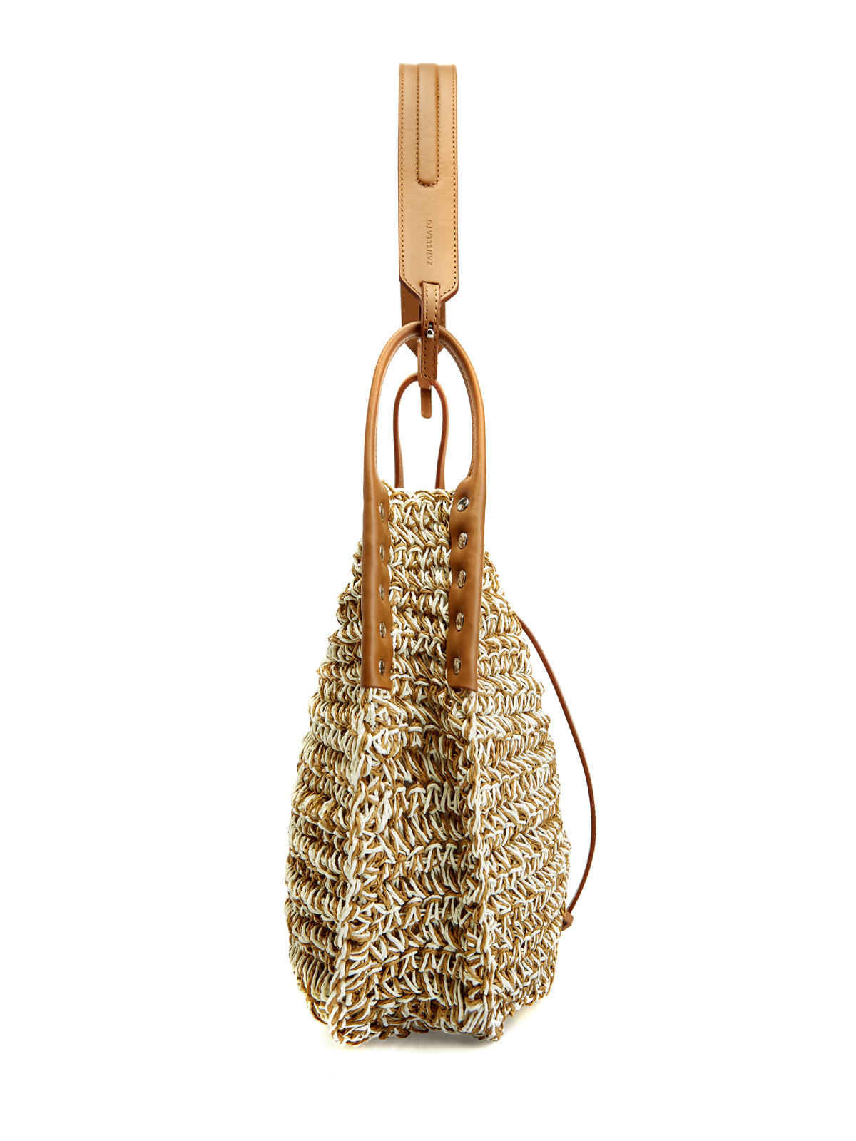 Плетеная сумка-хобо Ima с отделкой из гладкой кожи ZANELLATO, цвет коричневый, размер 38;44 - фото 4