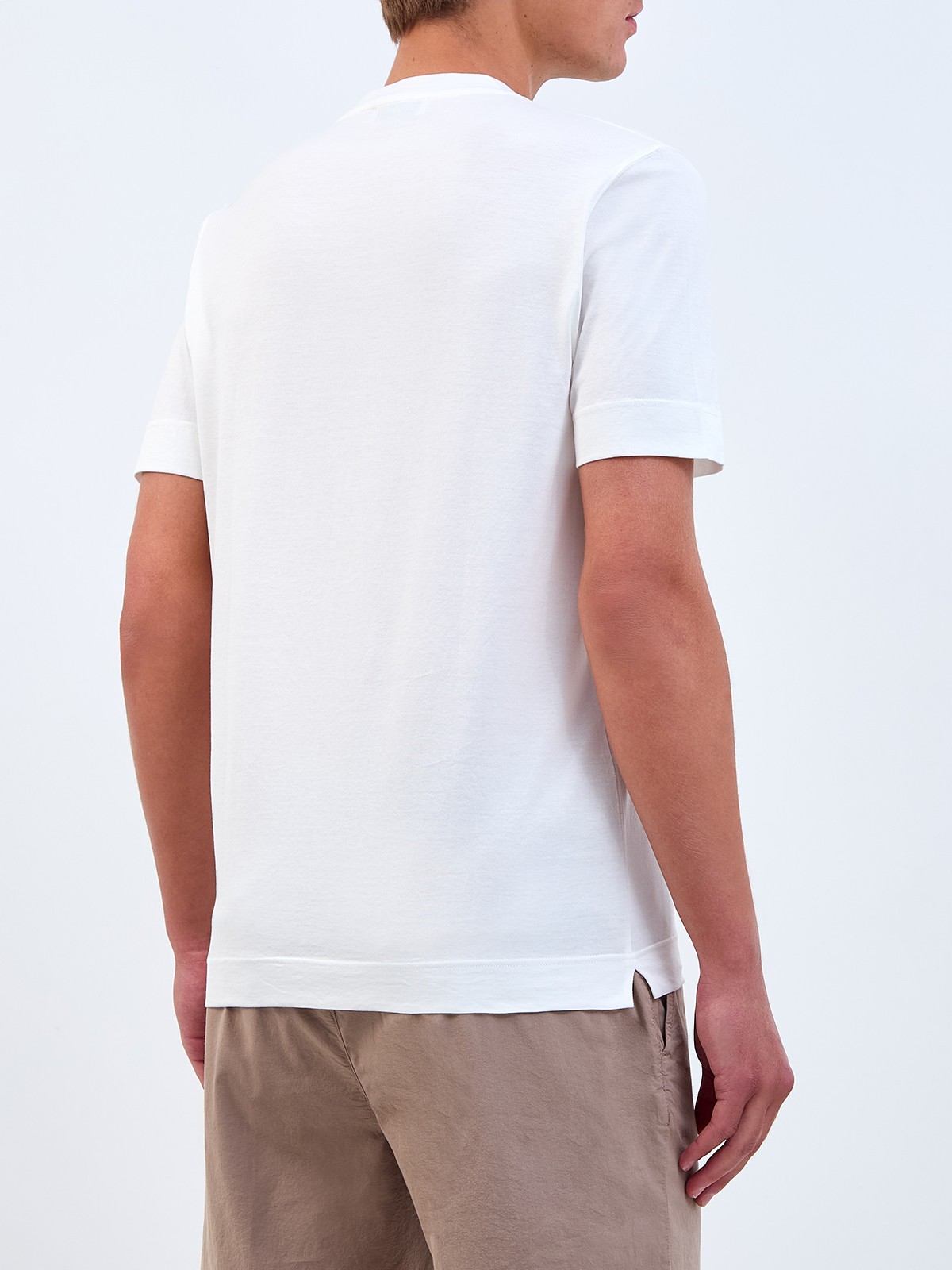 Базовая футболка из гладкого хлопка джерси с нашивкой GRAN SASSO, цвет белый, размер 48;50;52;54;56;58 - фото 4