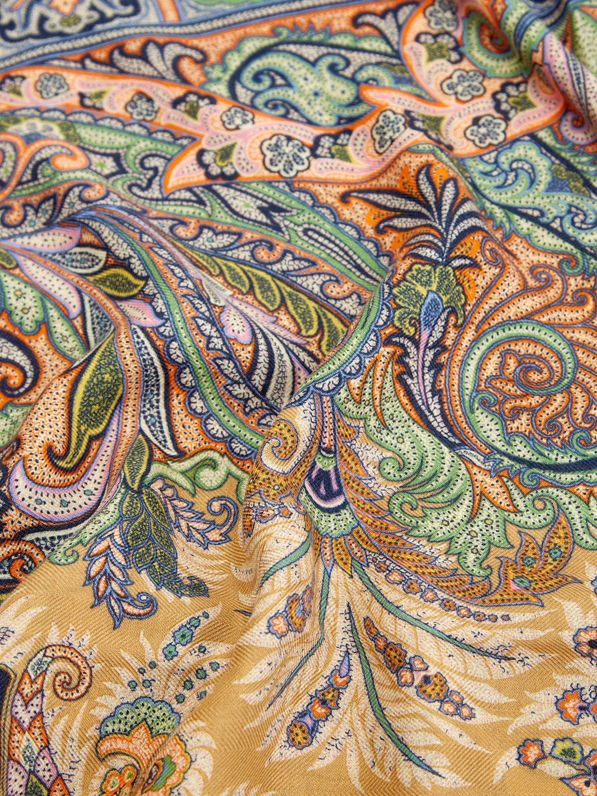 Платок из кашемира и шелка с флористическим принтом ETRO, цвет мульти, размер 50;54;56 - фото 2