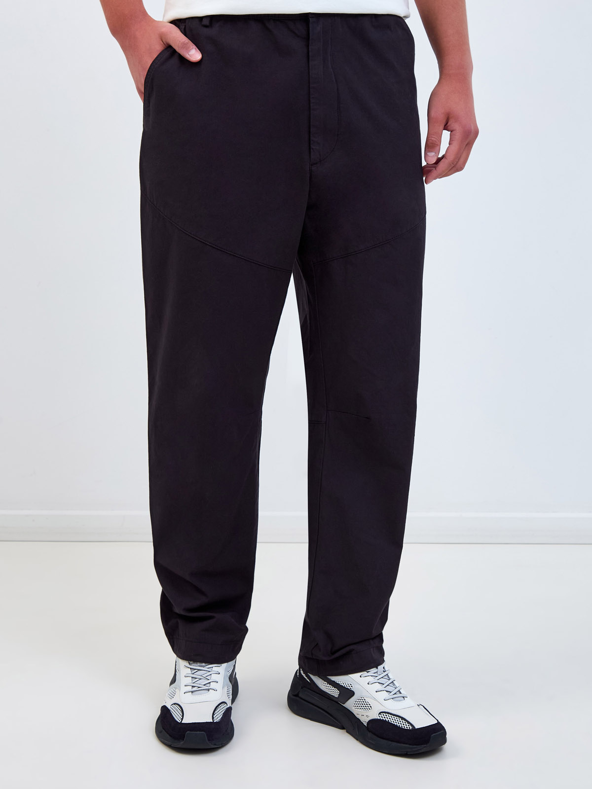 Свободные брюки из хлопка Micro Reps с  фирменной линзой C.P.COMPANY, цвет черный, размер XL;2XL - фото 3