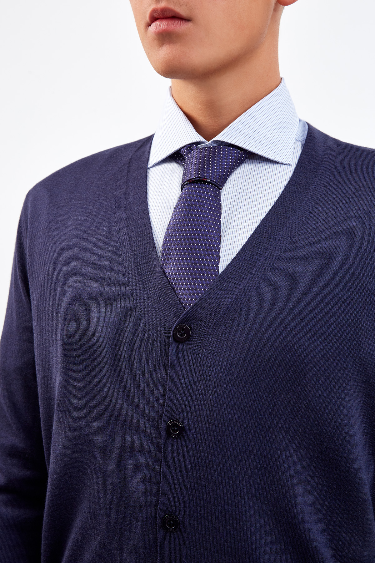 Шелковый галстук с потайной отделкой в строгом стиле CANALI, цвет мульти, размер 40;41;42;43;44;45 - фото 3