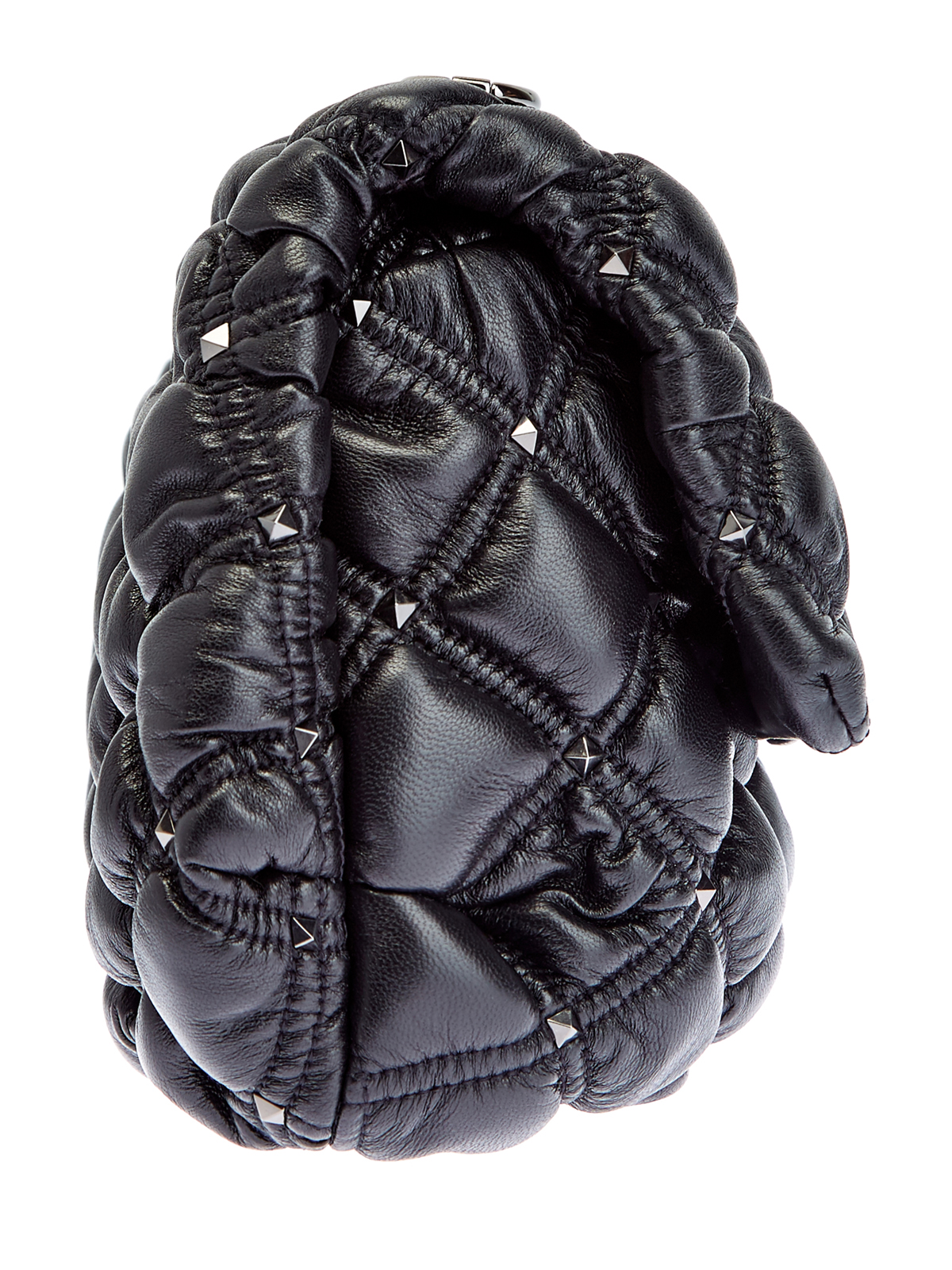 Сумка SpikeMe Bag из гофрированной кожи наппа VALENTINO, цвет черный, размер 37;38;39;40;38.5 - фото 4