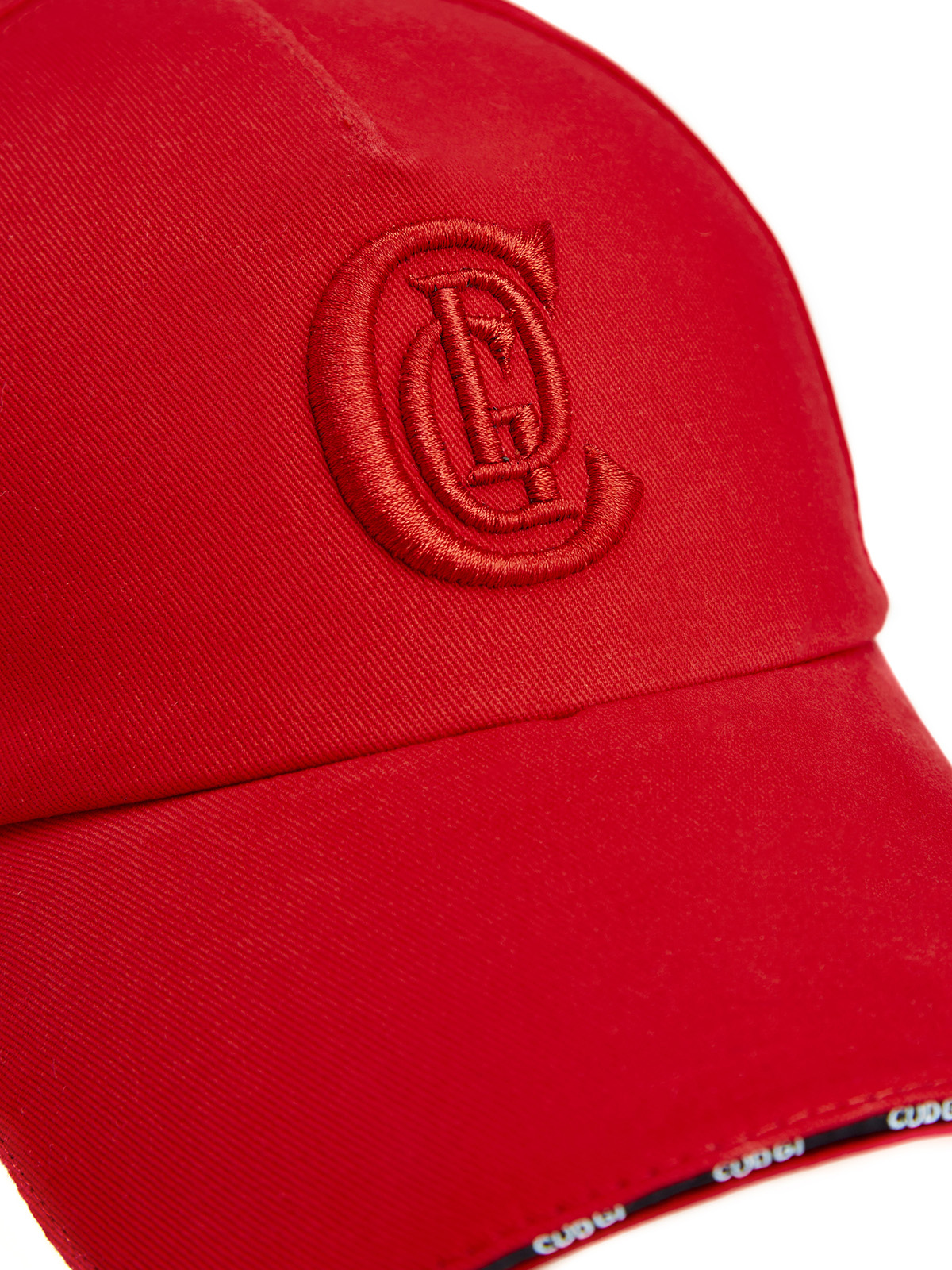Бейсболка из хлопкового габардина с объемным вышитым логотипом CUDGI, цвет красный, размер 58;59 - фото 4