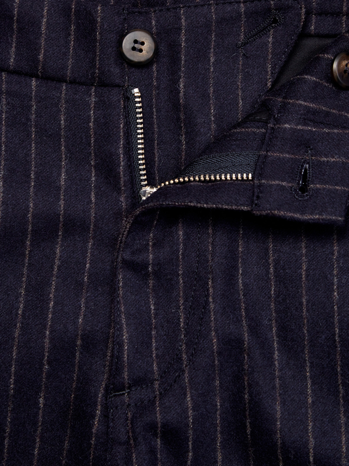 Брюки из шерсти и кашемира с мелованным принтом в полоску ELEVENTY, цвет синий, размер 46;48;50 - фото 7