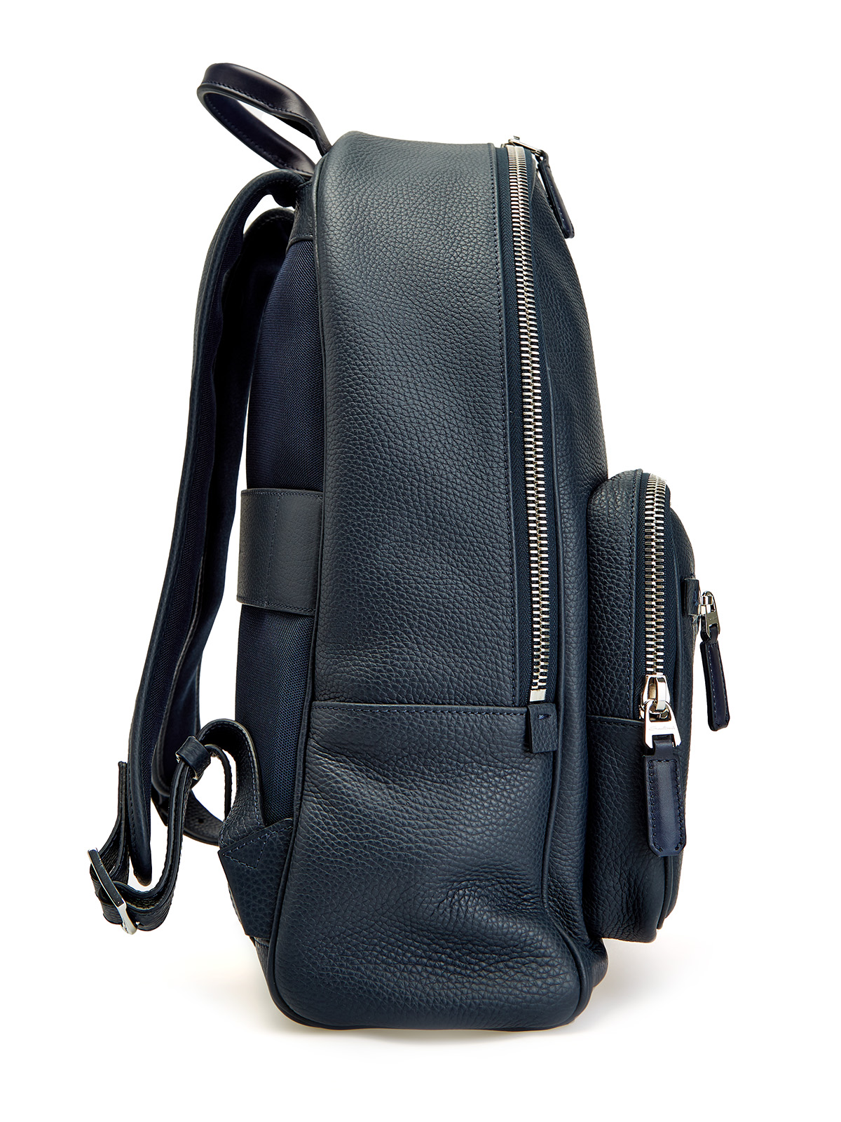 Кожаный рюкзак ручной работы с двумя отделениями SANTONI, цвет синий, размер M;L - фото 3