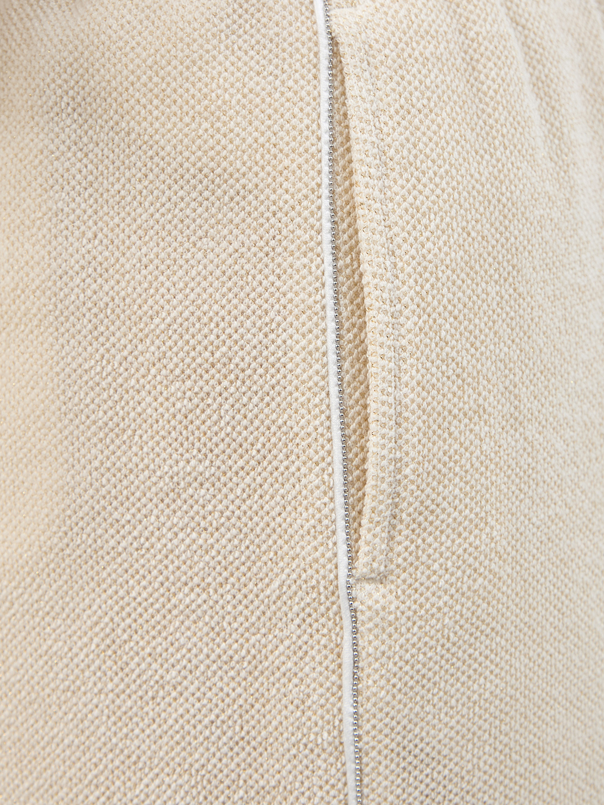 Хлопковые шорты с мерцающей нитью ламе и цепочками PESERICO, цвет бежевый, размер 38;44;46 - фото 5