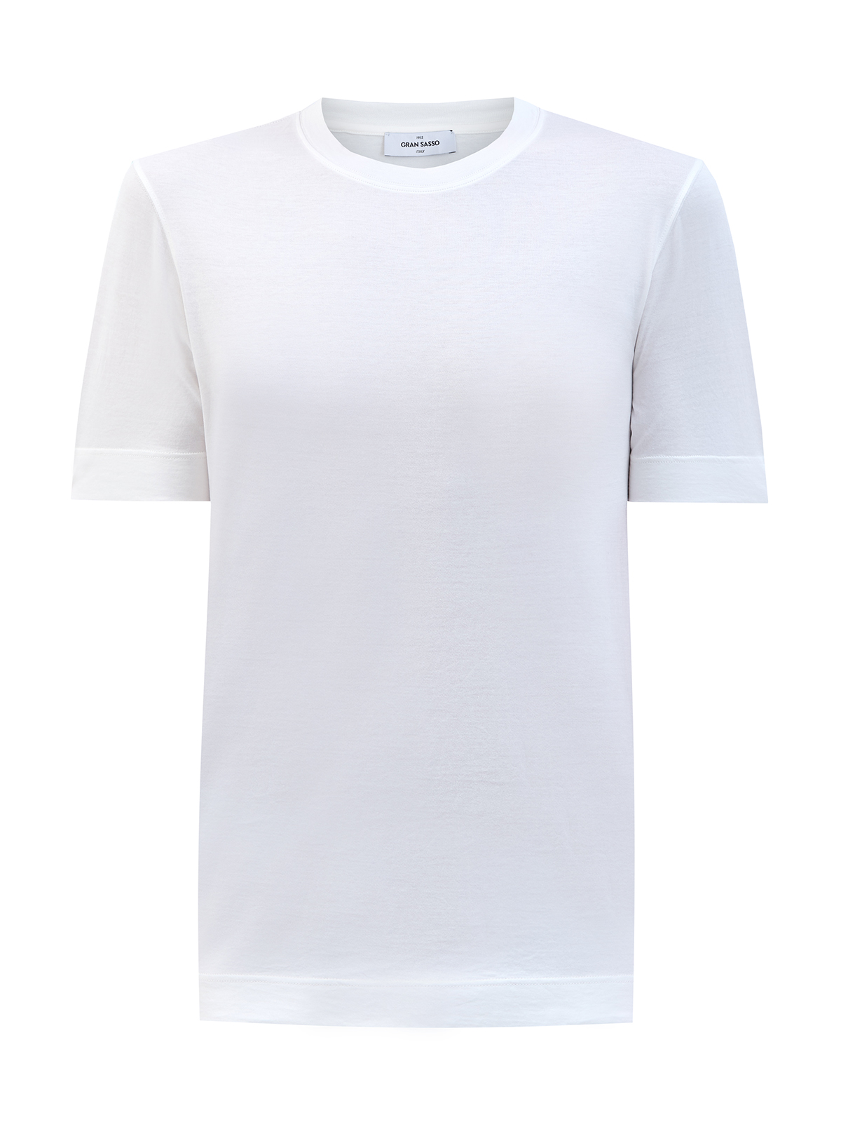 Базовая футболка из гладкого хлопка джерси с нашивкой GRAN SASSO, цвет белый, размер 48;50;52;54;56;58