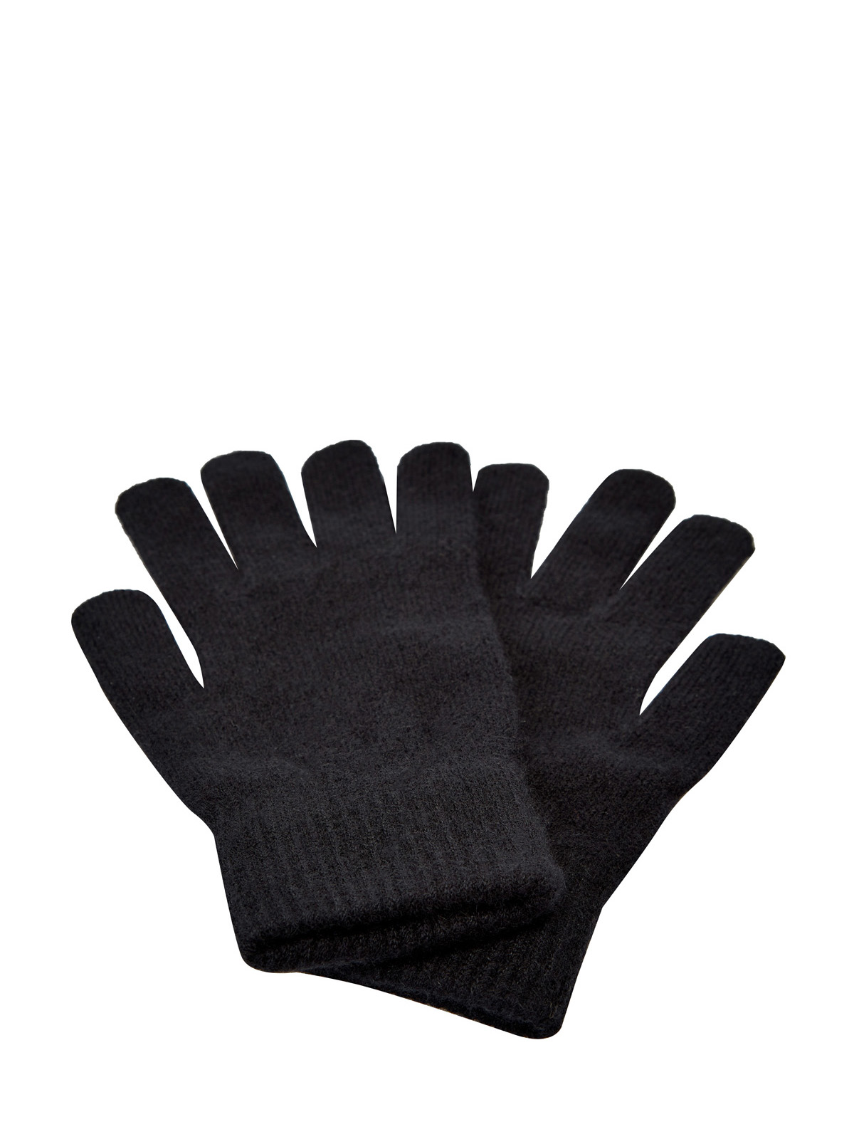 Перчатки из кашемира с манжетами в английскую резинку YVES SALOMON, цвет черный, размер 41;42;43.5;44;45 - фото 2