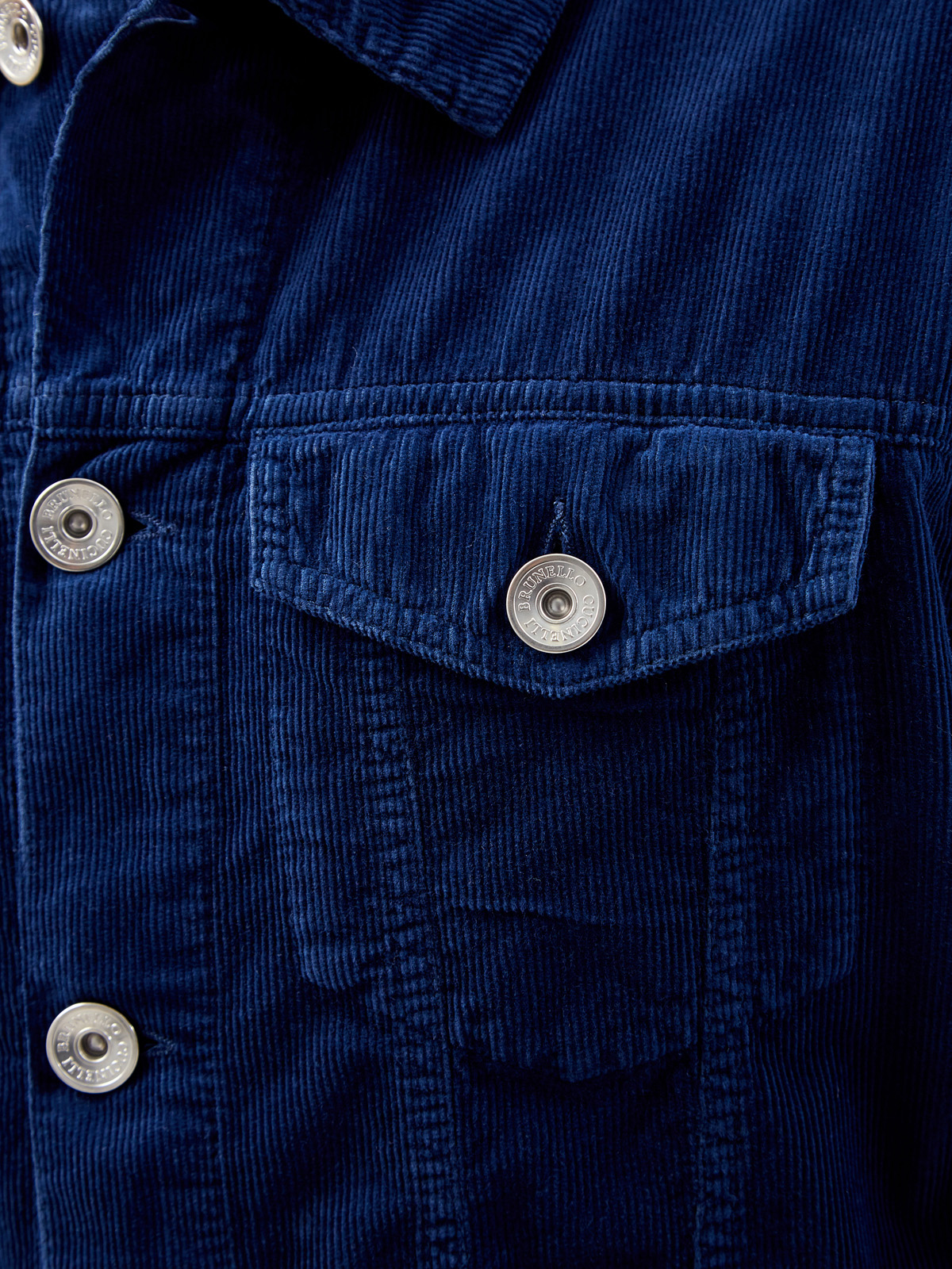 Окрашенная вручную куртка из фактурного хлопкового вельвета BRUNELLO CUCINELLI, цвет синий, размер 56;58;52 - фото 5