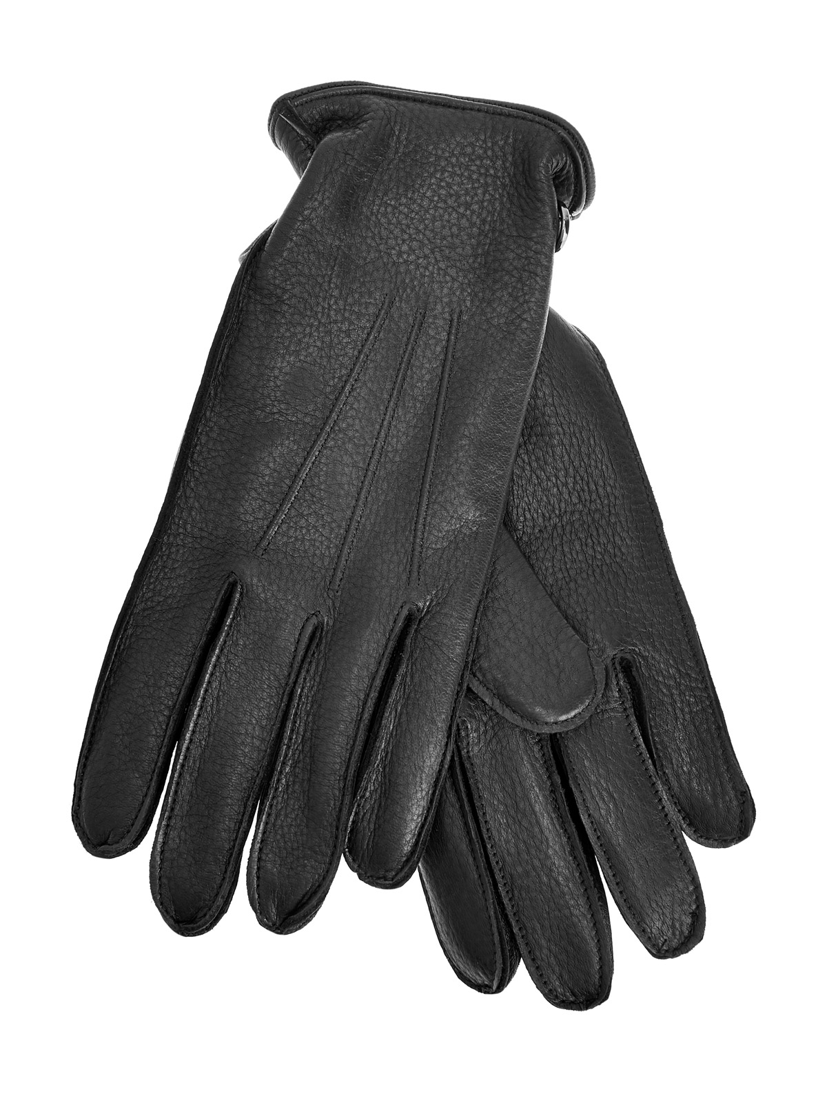 Однотонные перчатки из кожи оленя и кашемира MORESCHI, цвет черный, размер L;XS;S;M