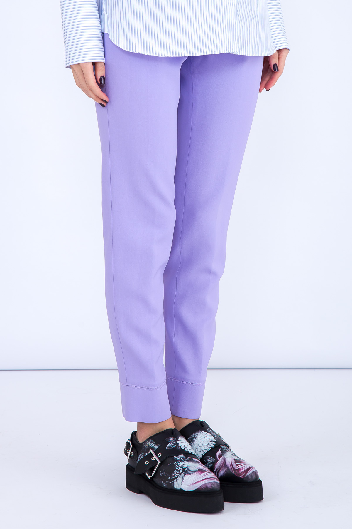 Лаконичные брюки-джоггеры с кулиской на поясе ERMANNO SCERVINO, цвет фиолетовый, размер 38;42 - фото 3
