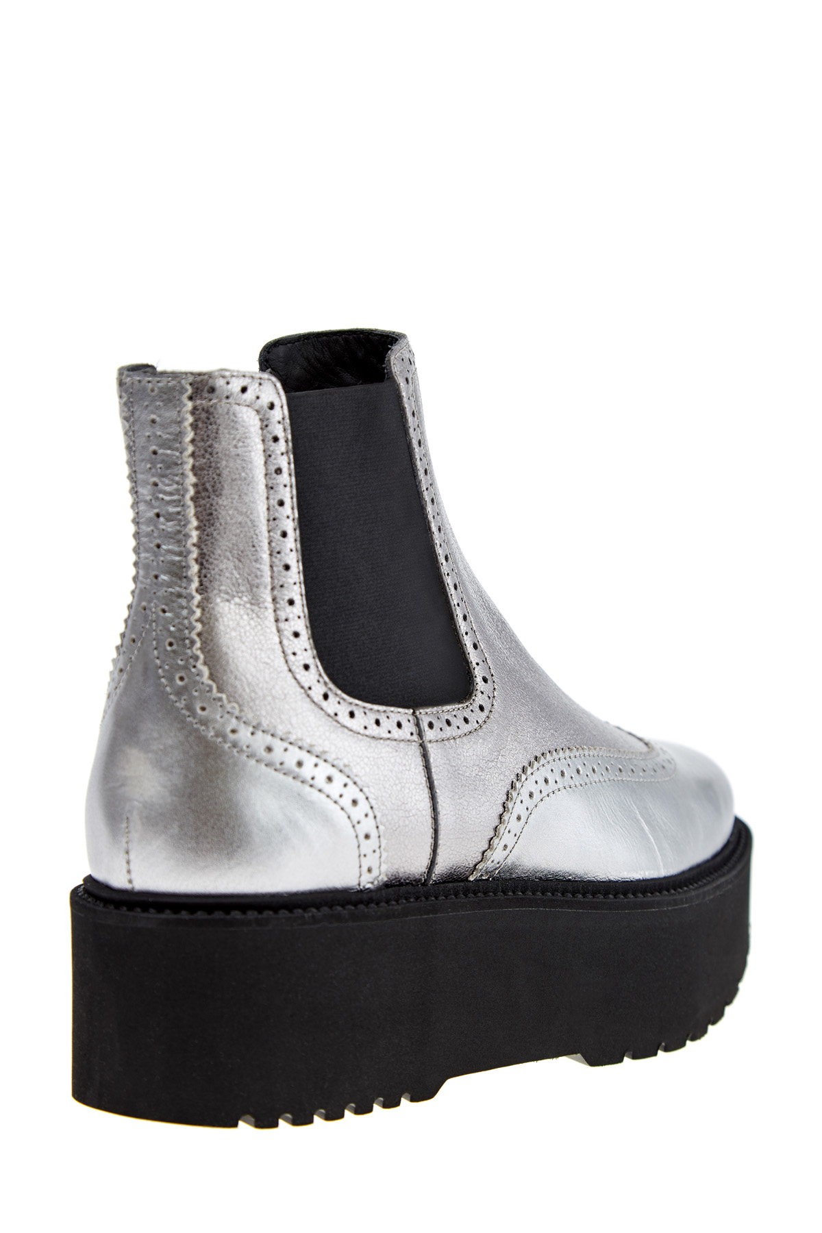 Ботинки с металлизированной отделкой с массивной подошвой HOGAN, цвет серебристый, размер 40;40.5;41 - фото 4