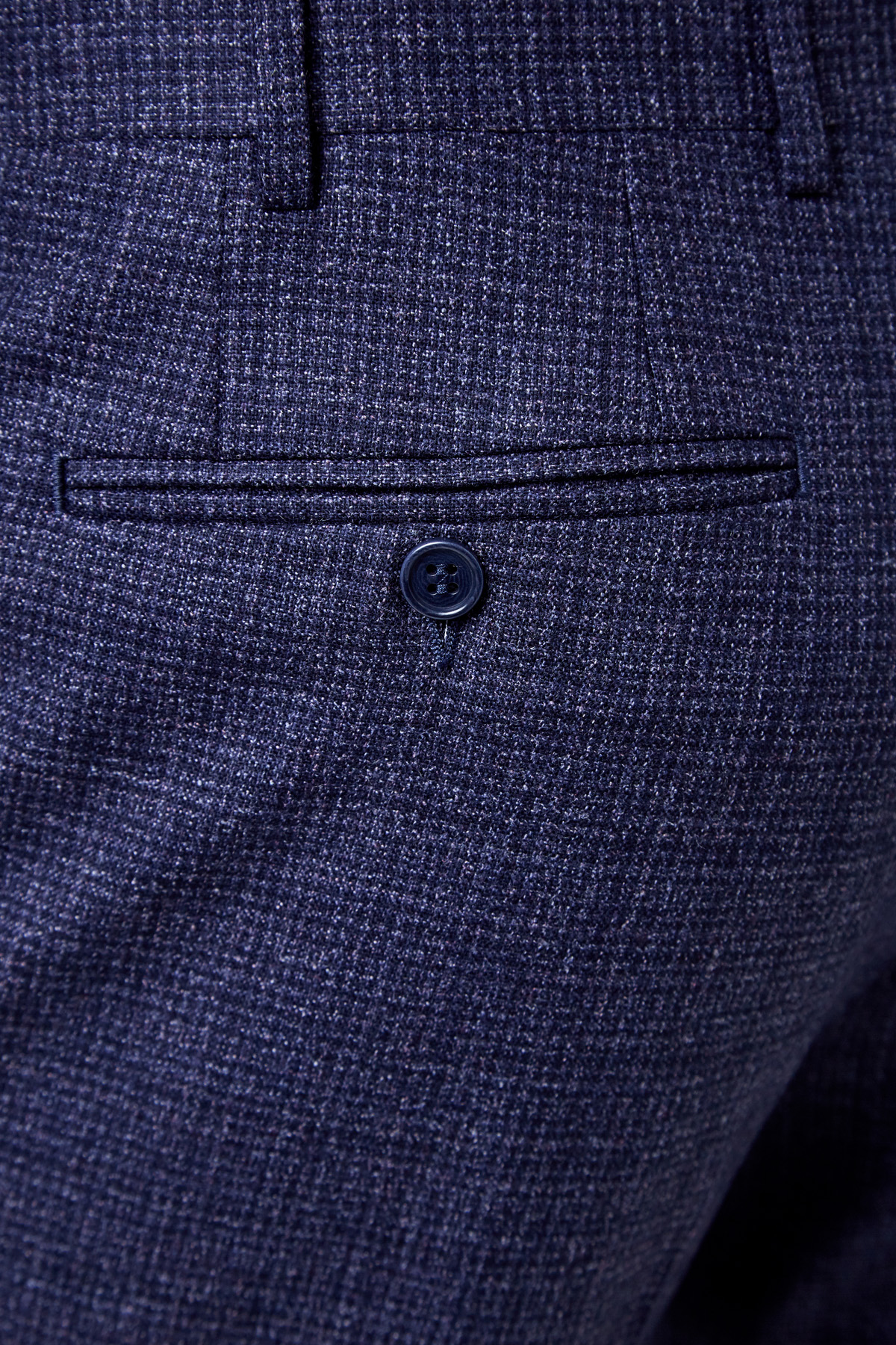 Брюки из плотной шерстяной ткани с микро-принтом CANALI, цвет синий, размер 56;58 - фото 6