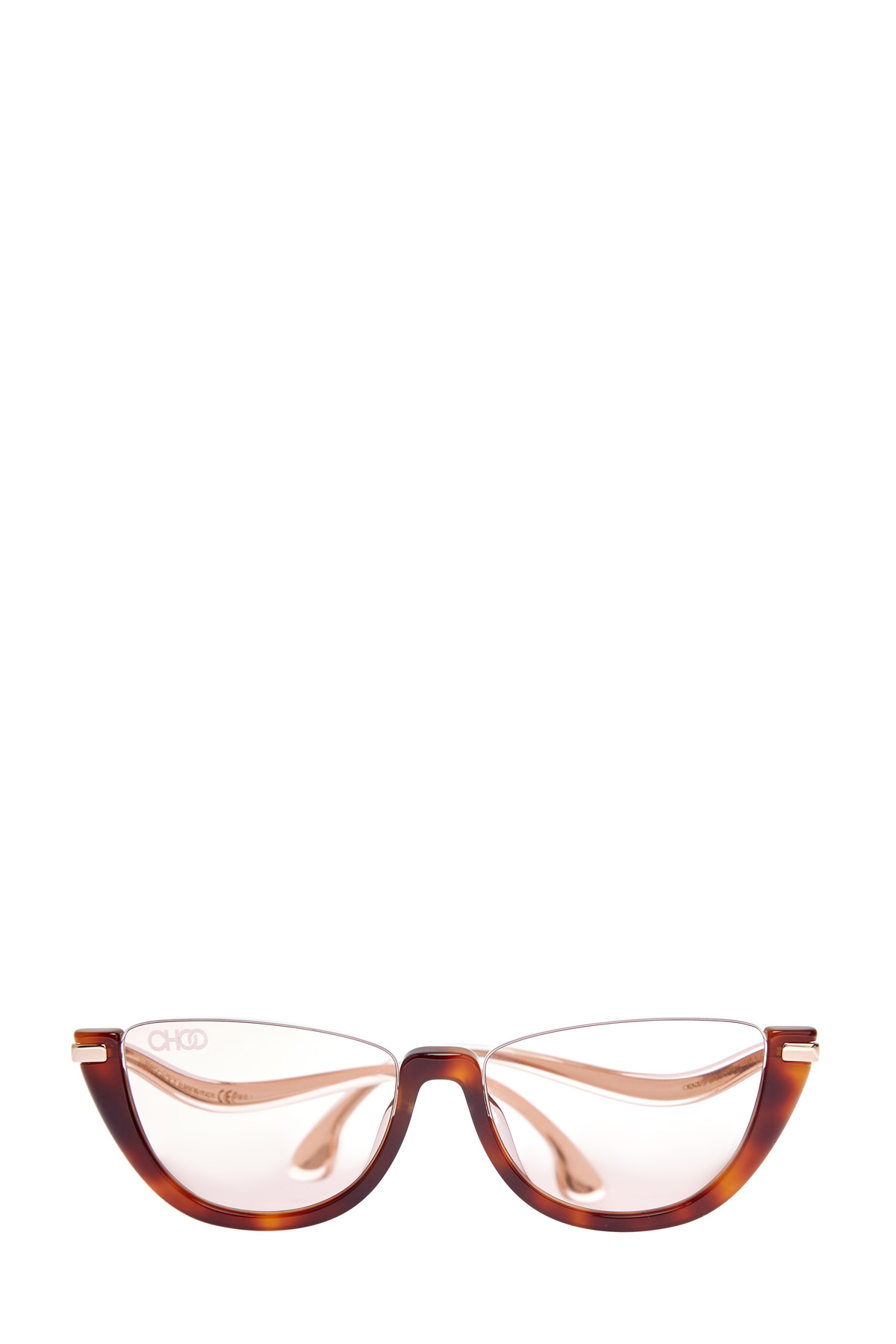 Очки Iona формы кошачий глаз с фигурными дужками и узором Havana JIMMY CHOO  (sunglasses), цвет коричневый, размер 38