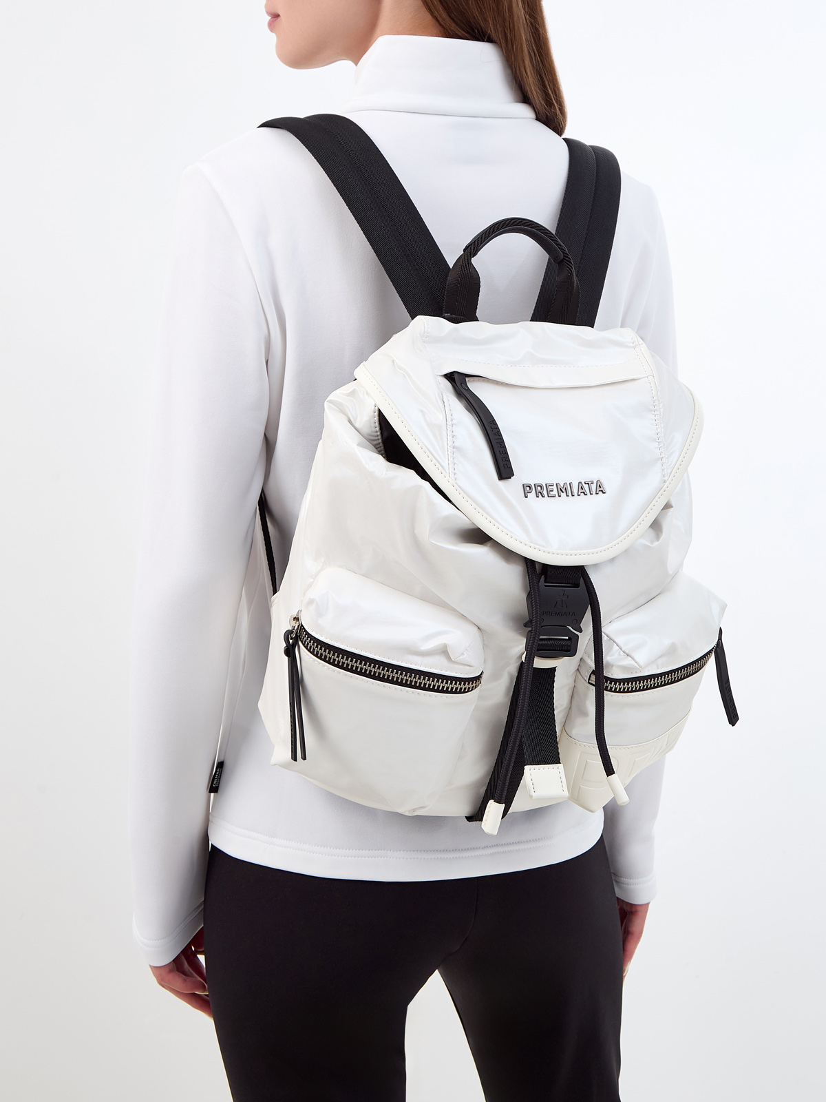 Функциональный рюкзак Lyn с кожаной отделкой и съемным ремнем PREMIATA, цвет белый, размер S;M - фото 2