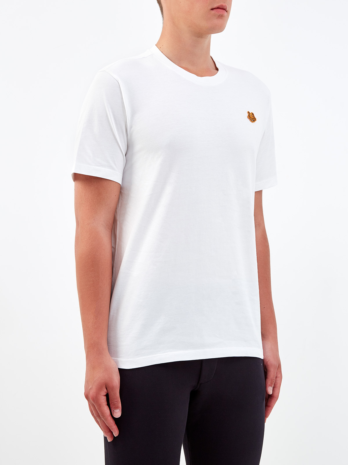Хлопковая футболка с логотипом-аппликацией KENZO, цвет белый, размер S;M;XL;L - фото 3