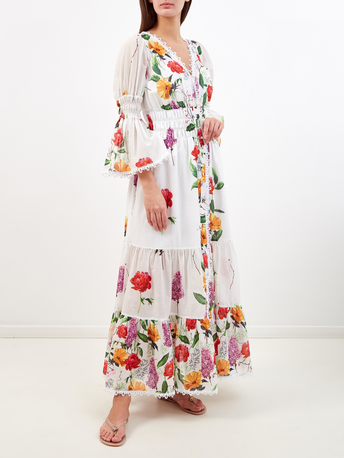Платье Lipa из воздушного хлопка и кружева с V-образным вырезом CHARO RUIZ IBIZA, цвет белый, размер S;M;L;XL - фото 3